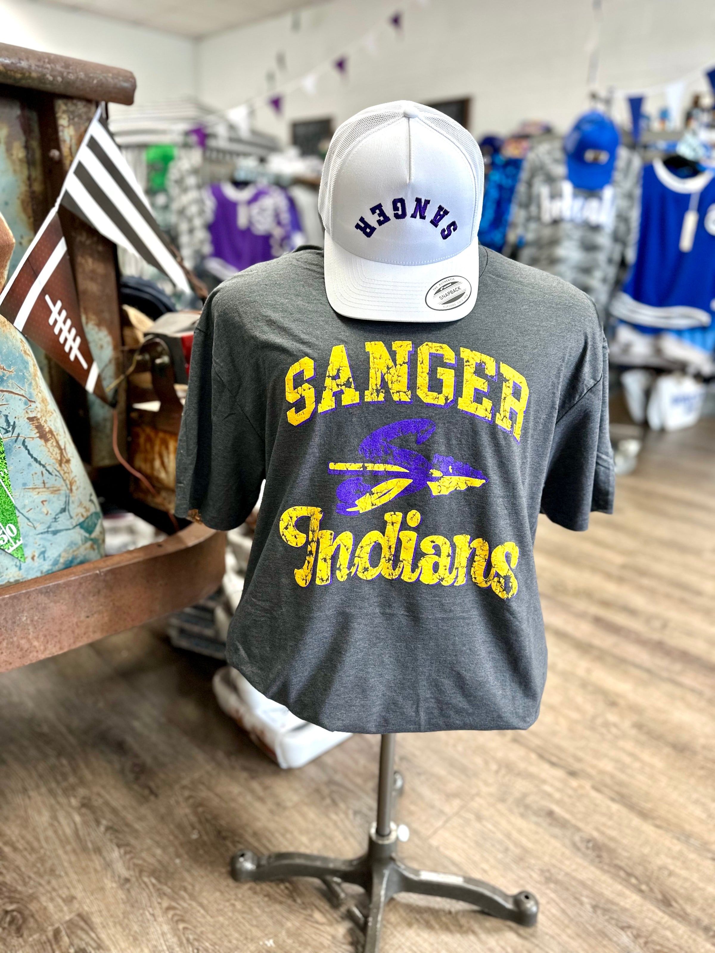 Sanger Indians Vintage Style Tee