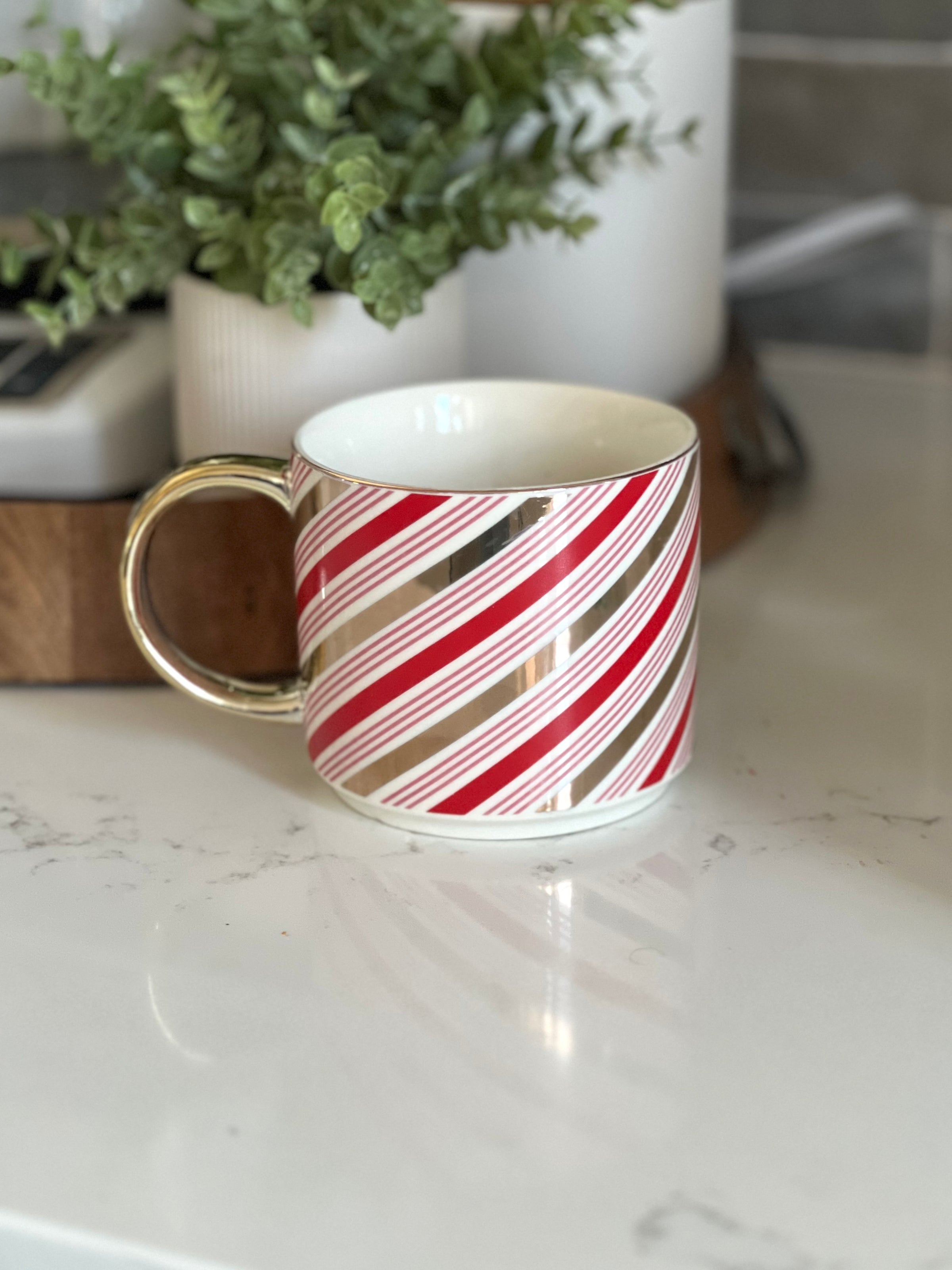 Candy Gold & Red Striped Coffee Mug