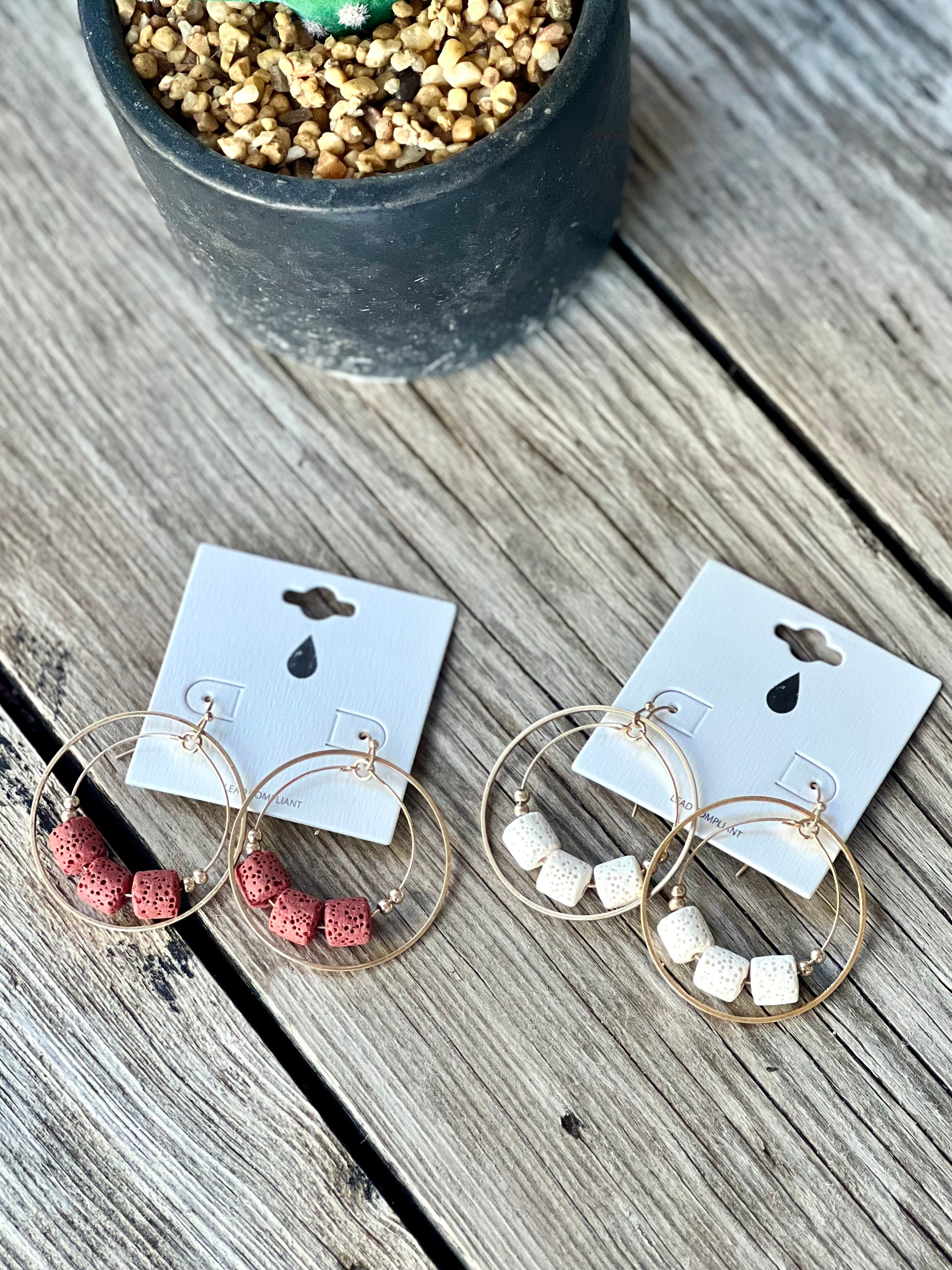 Ridged Clay Layered Hoops