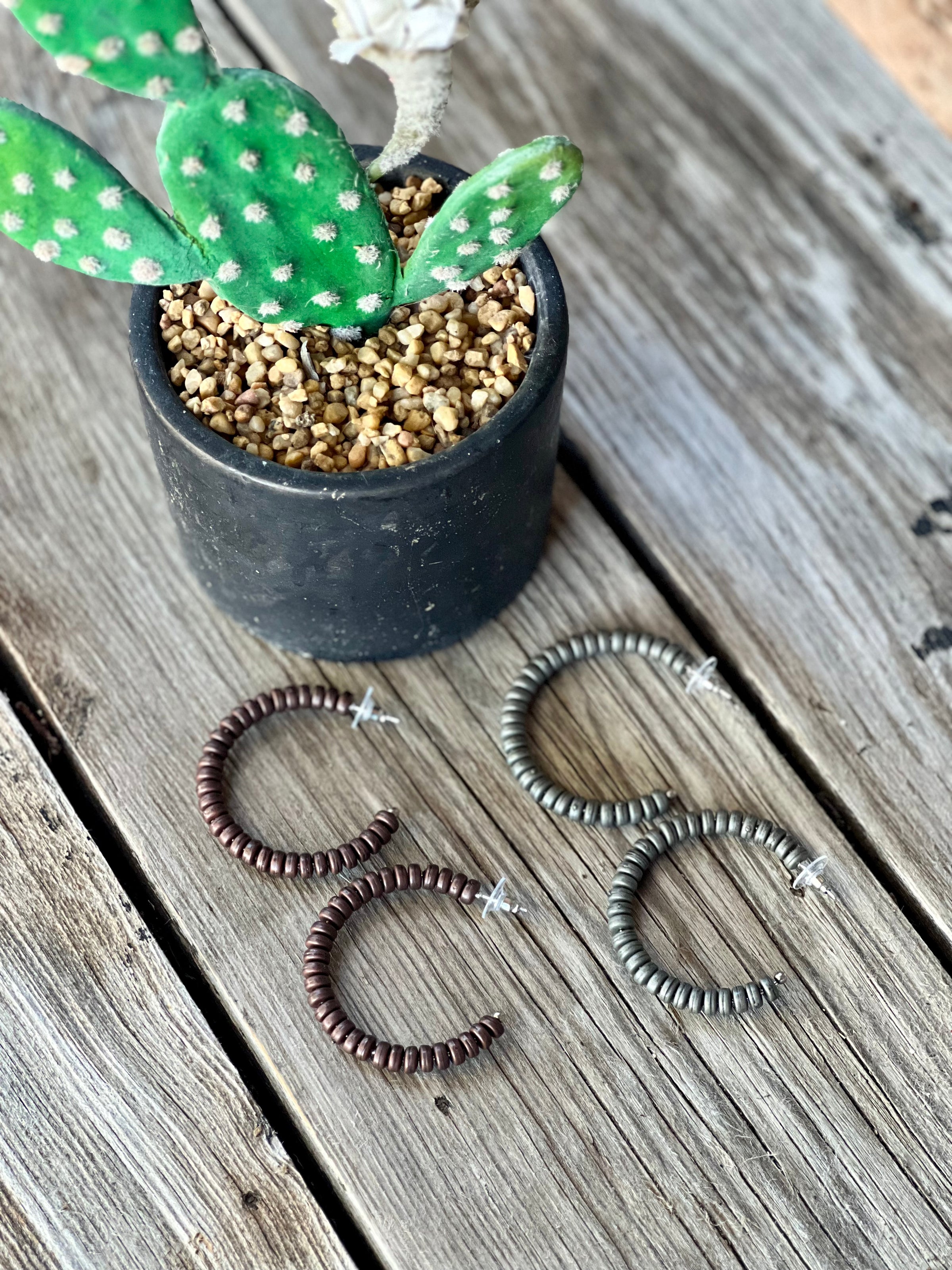 Matte Disc Bead Earrings