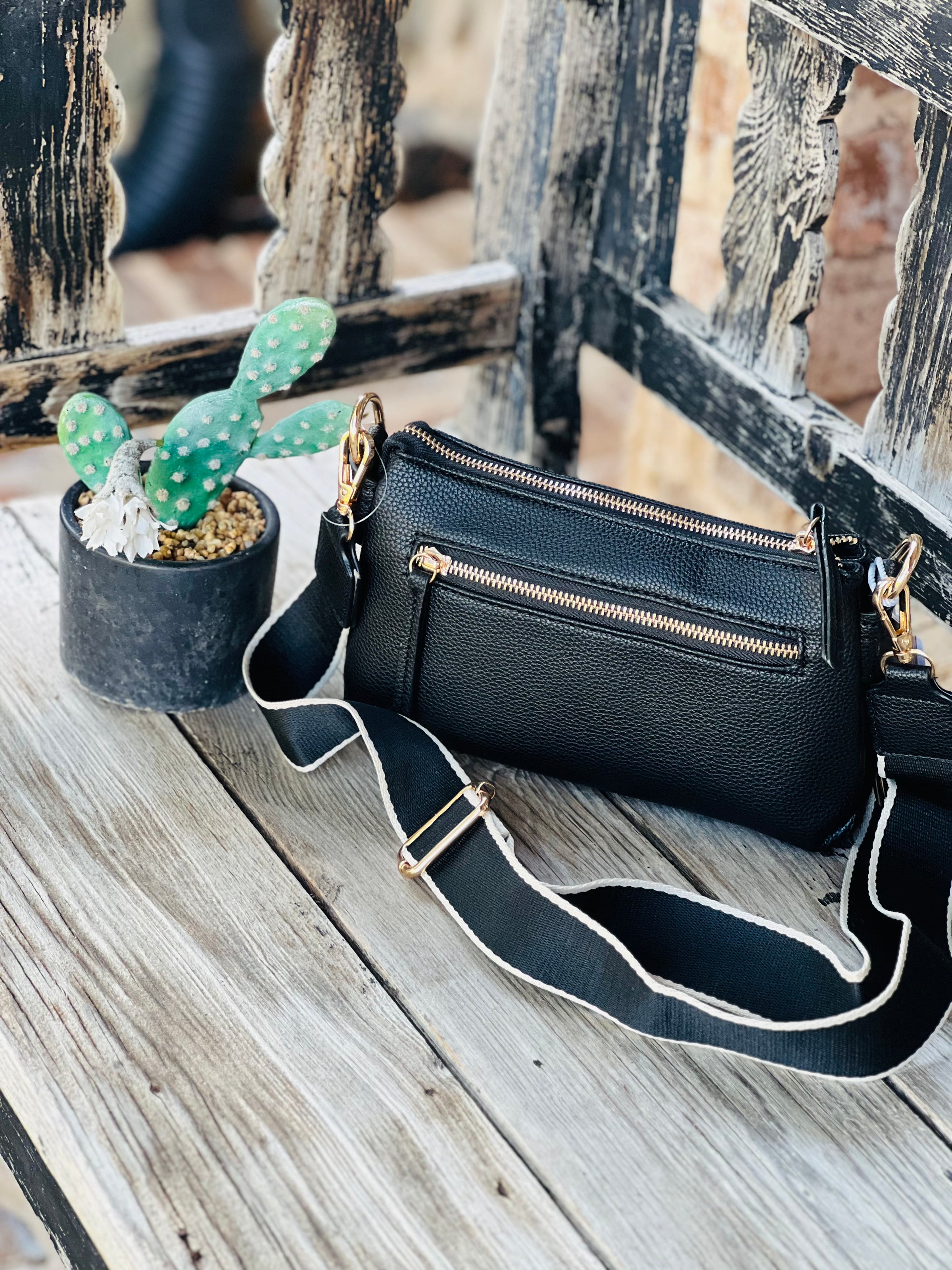 Allie Multi Compartment Canvas Strap Crossbody