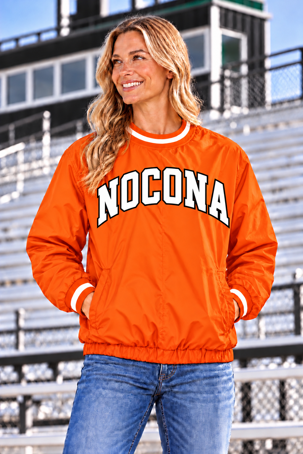 PREORDER | Nocona Orange Lined Windbreaker Pullover