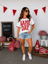 Retro Style Red Game Day Ringer Tee
