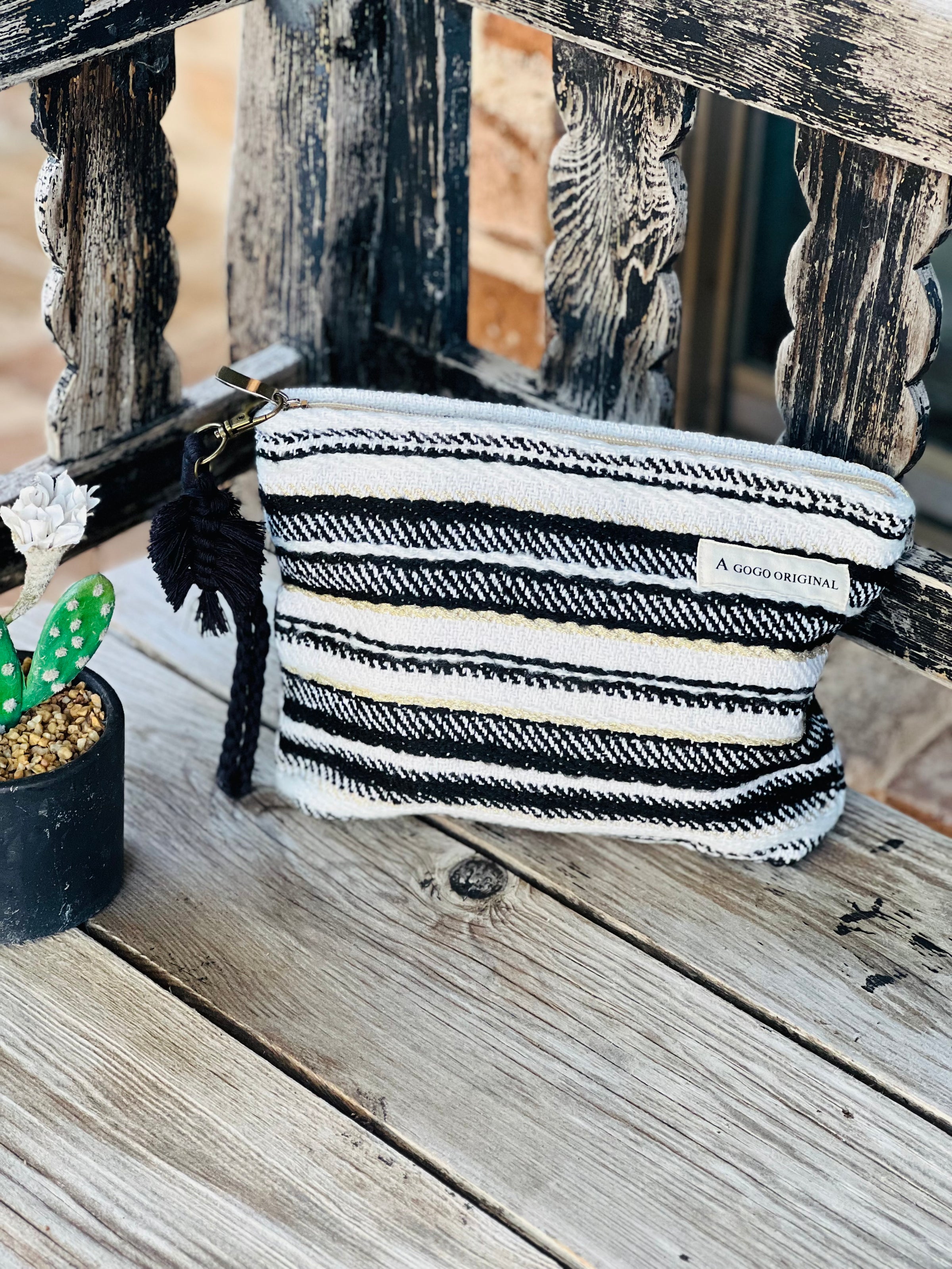 Black & White Tribal Makeup Handbag