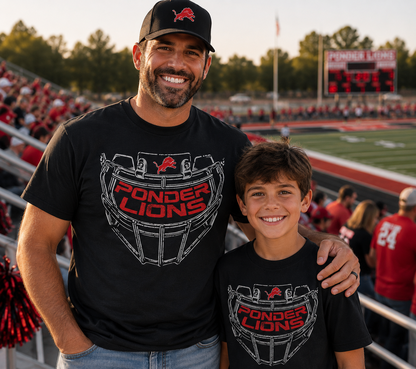 Ponder Lions Face Mask Tee