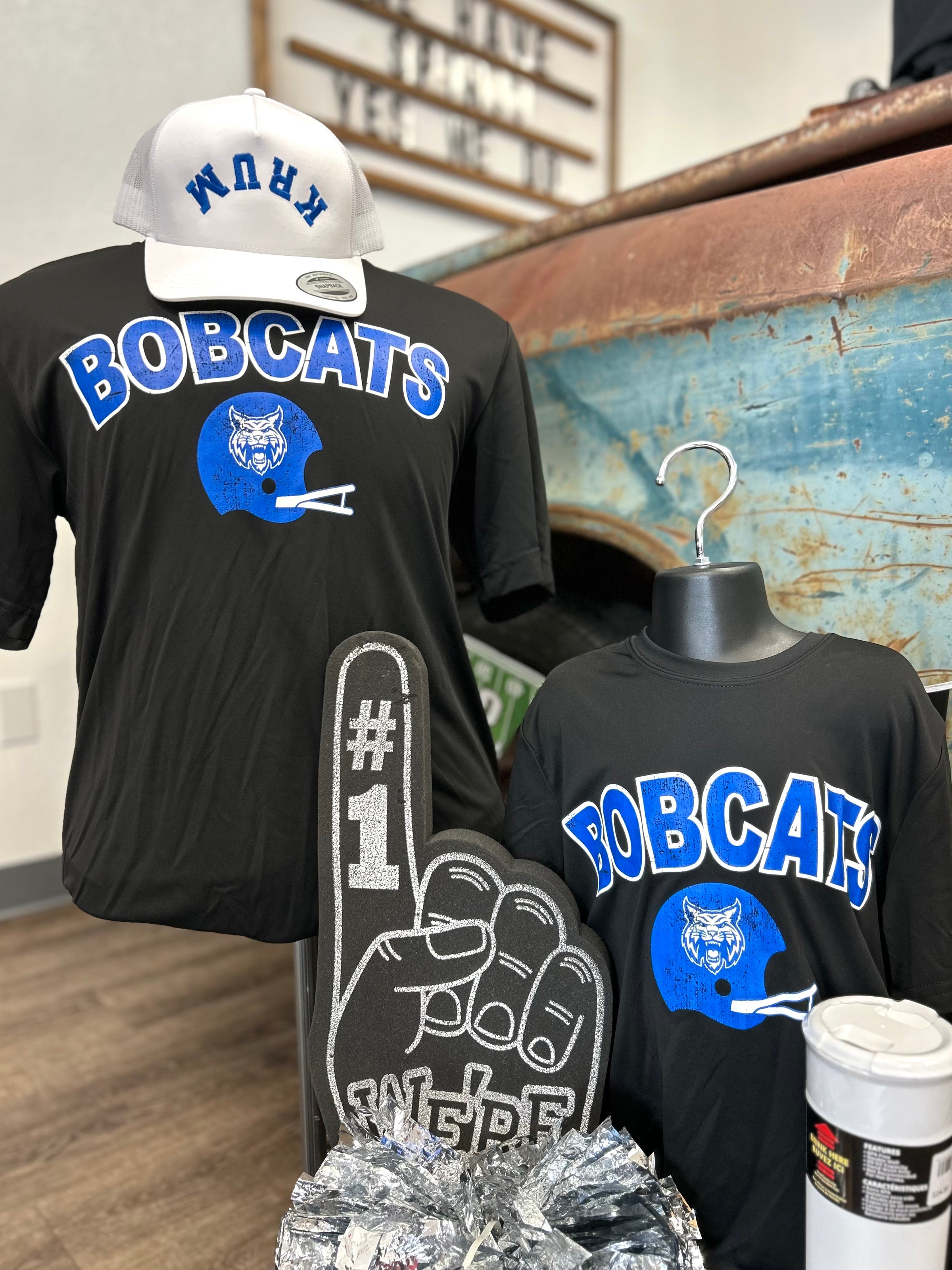 Bobcats Mascot Helmet DriFit Tee