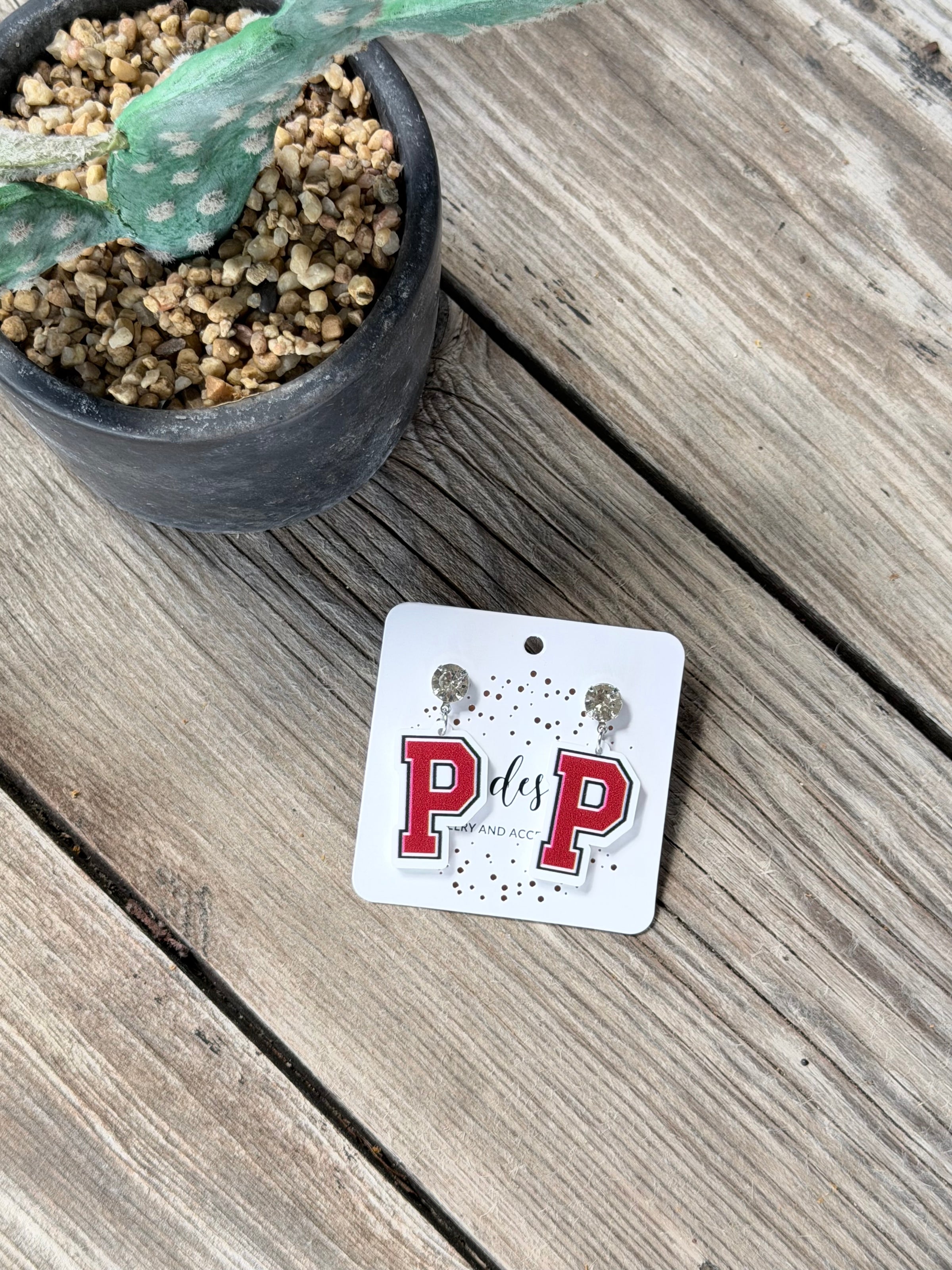 Game Day Varsity P Earrings
