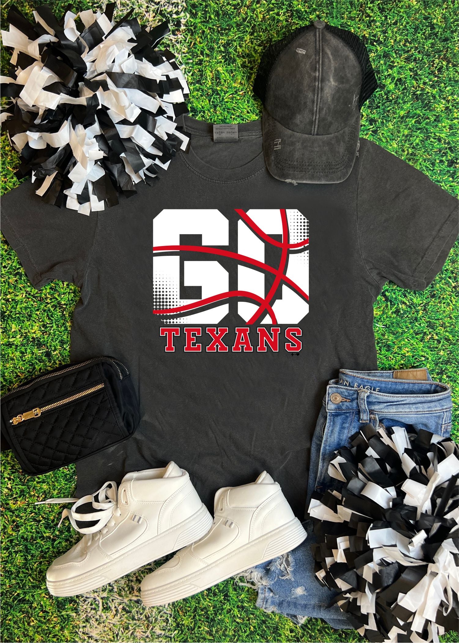 Go Texans Comfort Color Basketball Tee