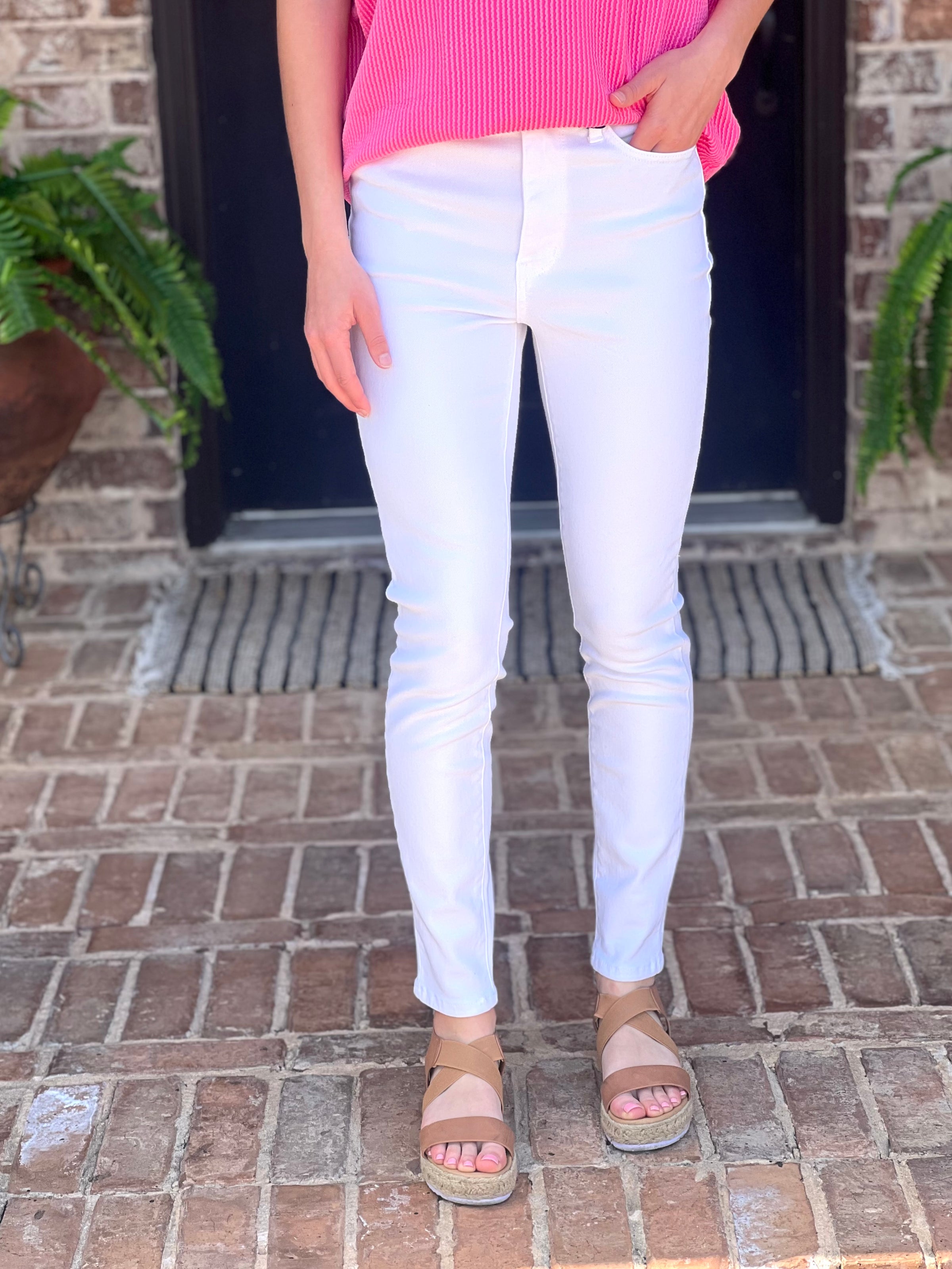 Judy Blue | Mel High Waist White Skinny Jeans