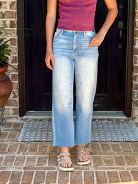 Cello | High Rise Crop Wide Leg w/Raw Hem