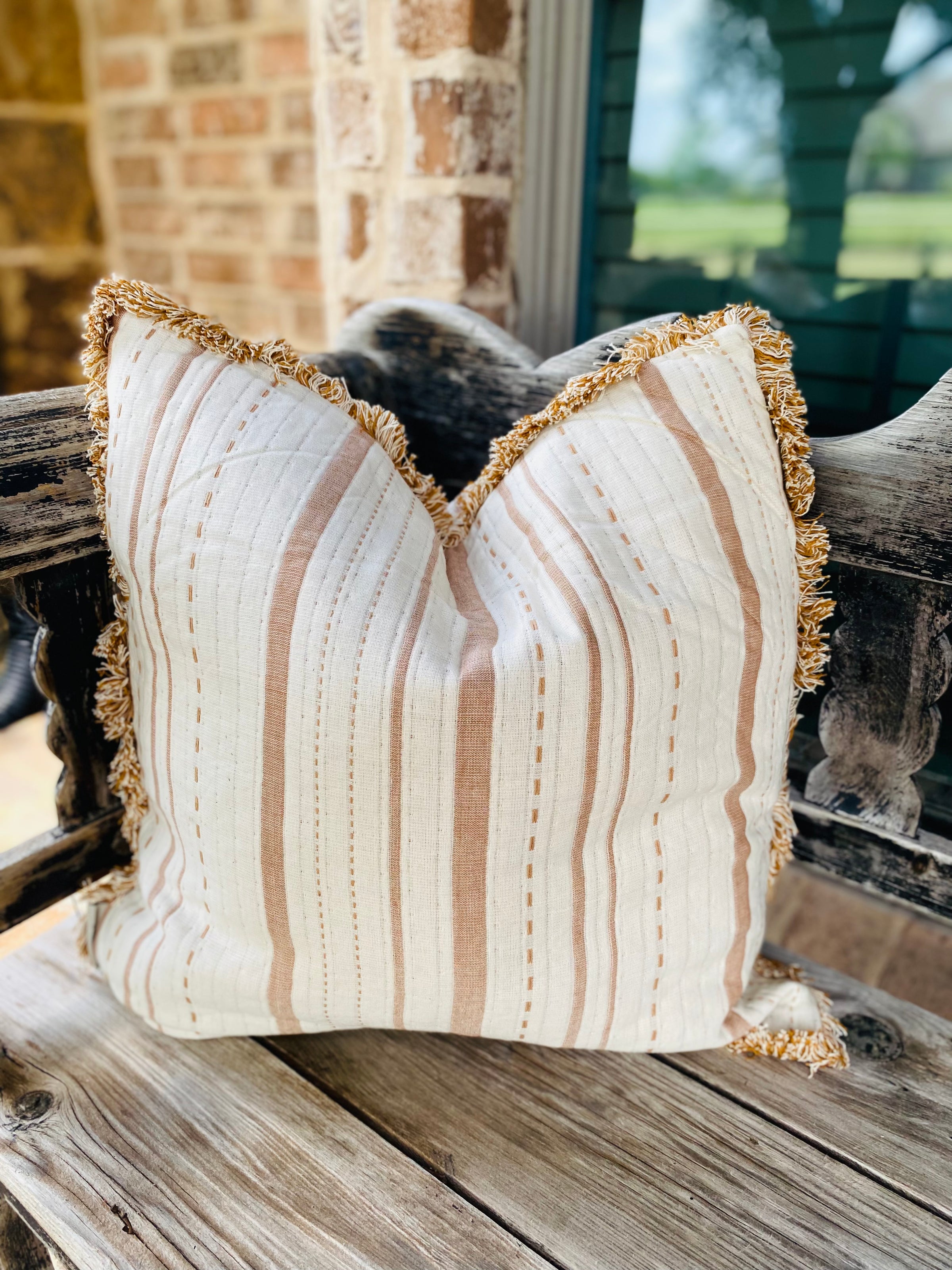 Striped Rust Pillow