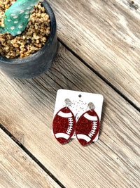 Red Glitter Acrylic Footballs