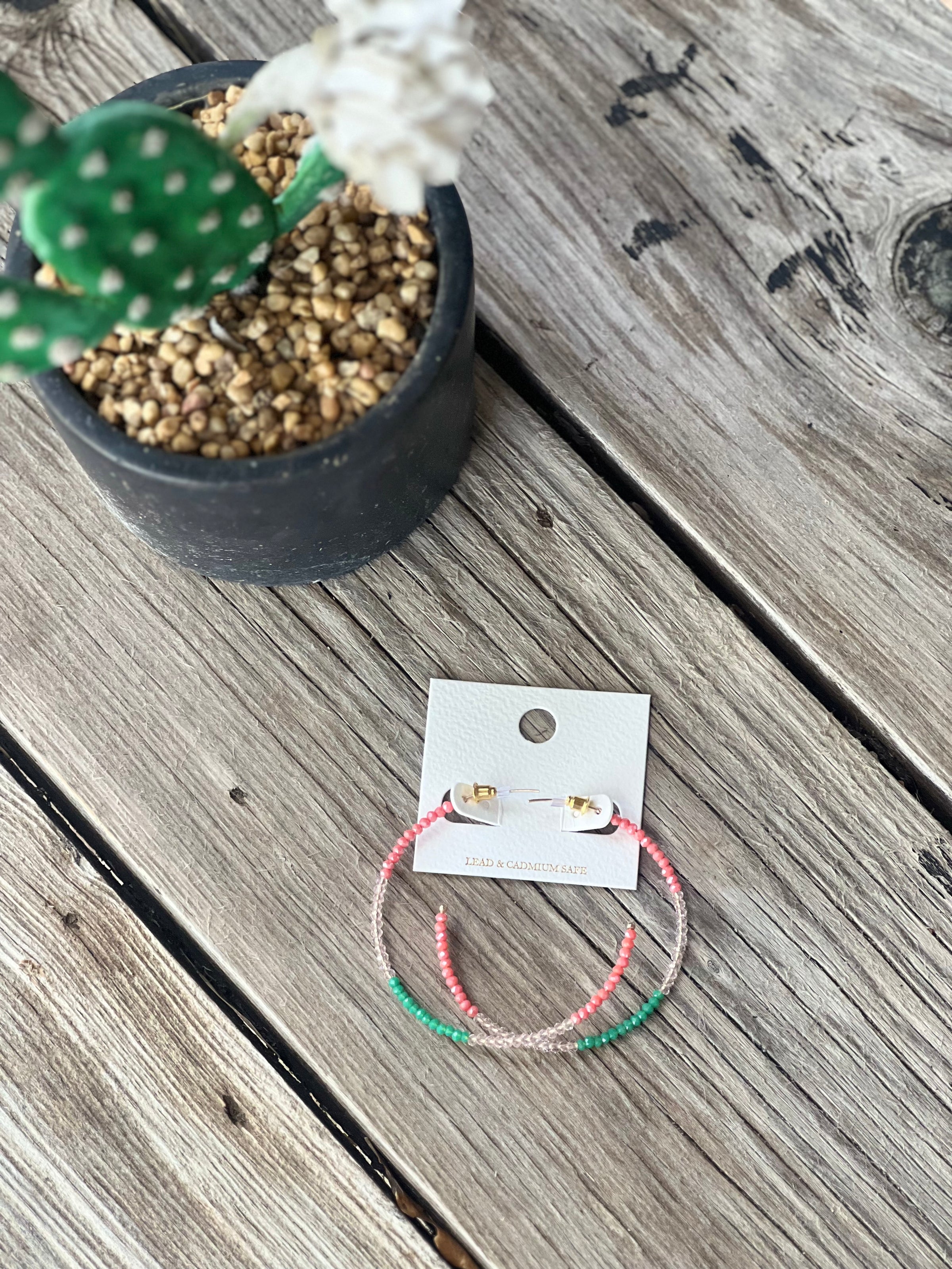 Spring Multi Beaded Hoop Earrings