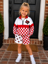REORDER | Muenster Checkered Split Shorts **ETA 4-6weeks