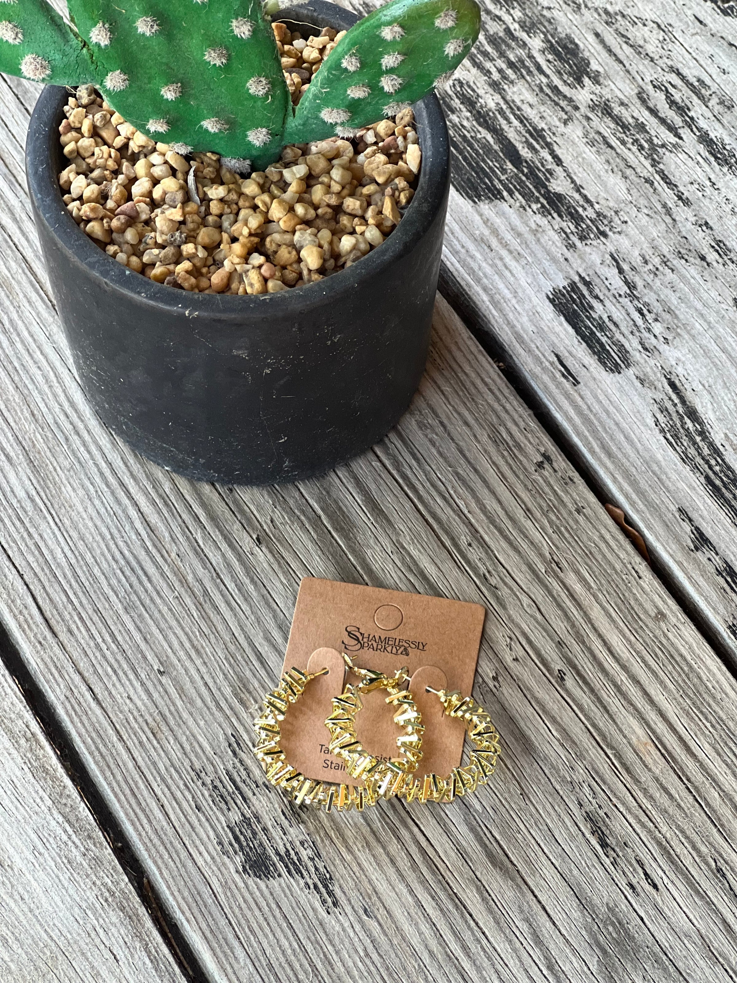 Gold Dipped Stacked Hoop Earrings