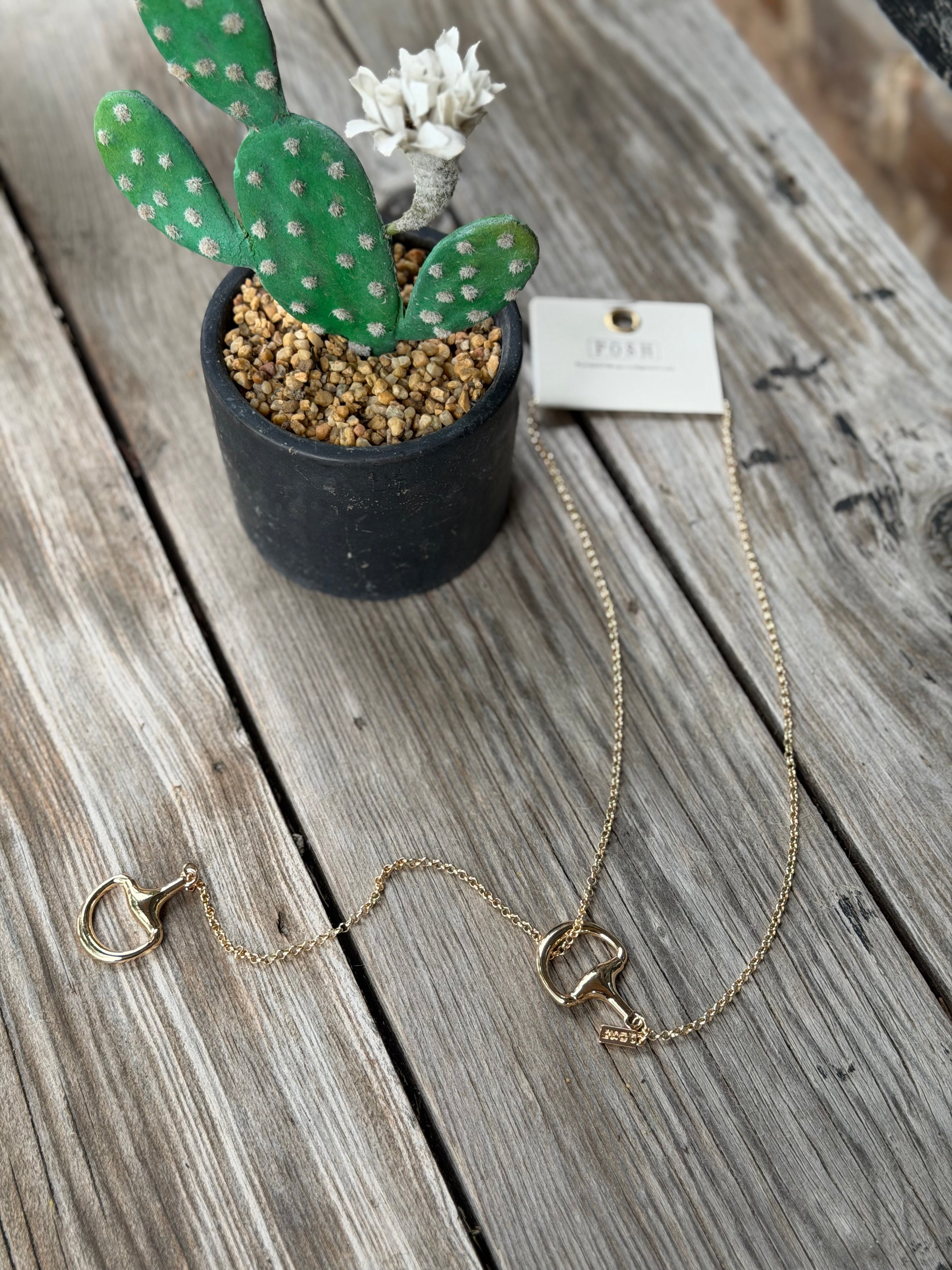 Equestrian Snaffle Bit Lariat Necklace