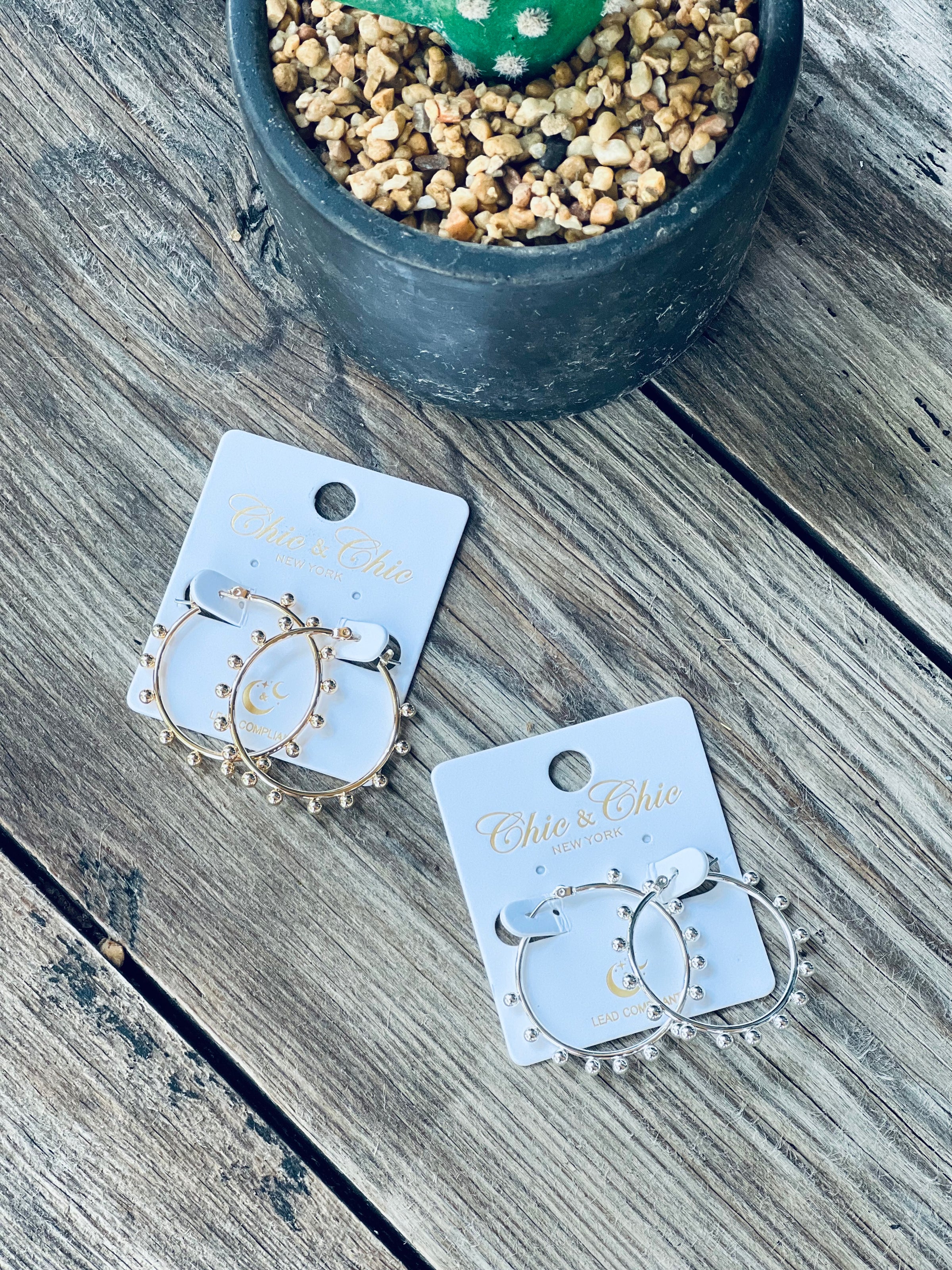 Dotted Lines Small Hoop Earrings