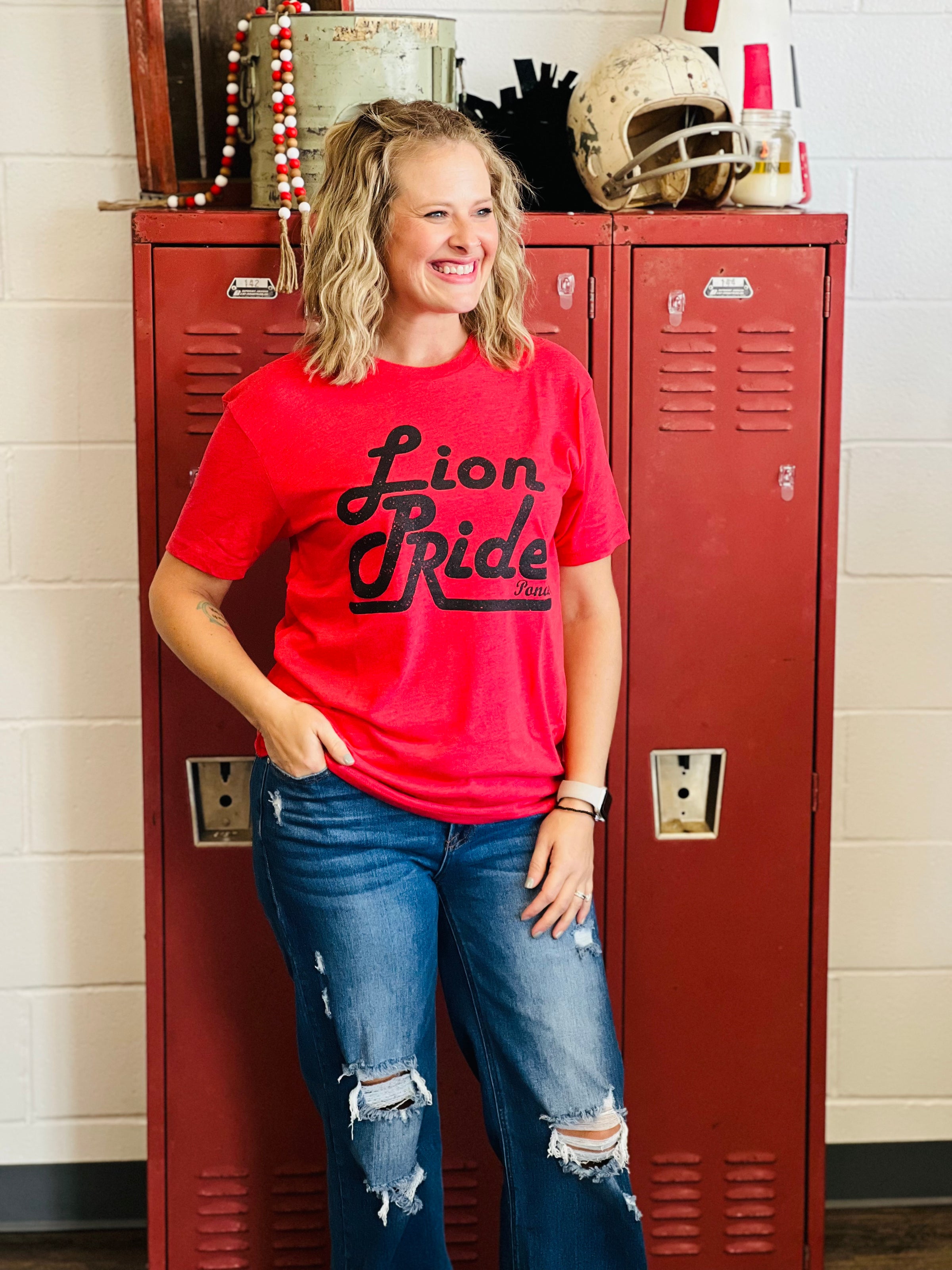 Lion Pride Vintage Red Tee