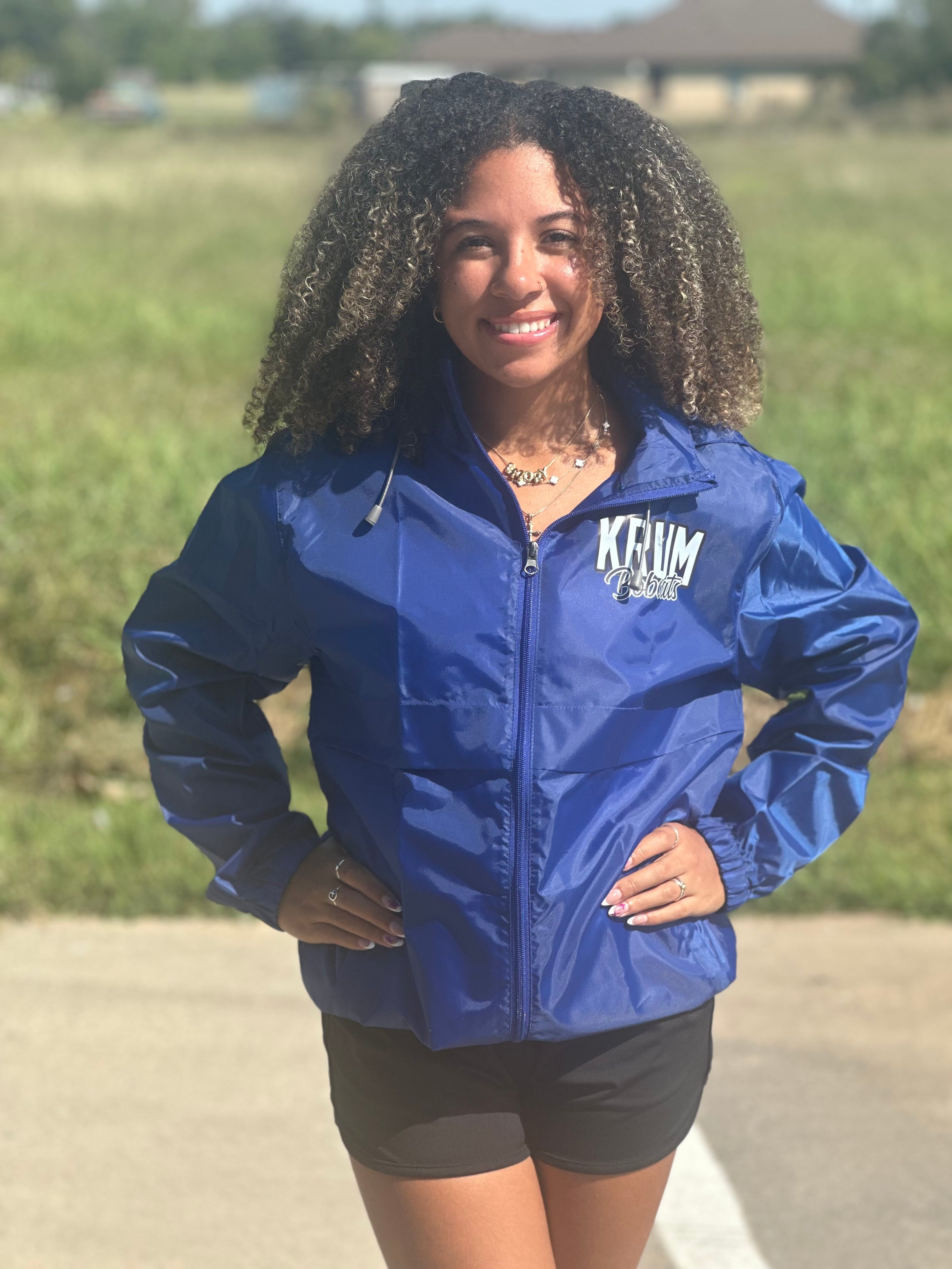 Krum Bobcats Royal Zip Windbreaker