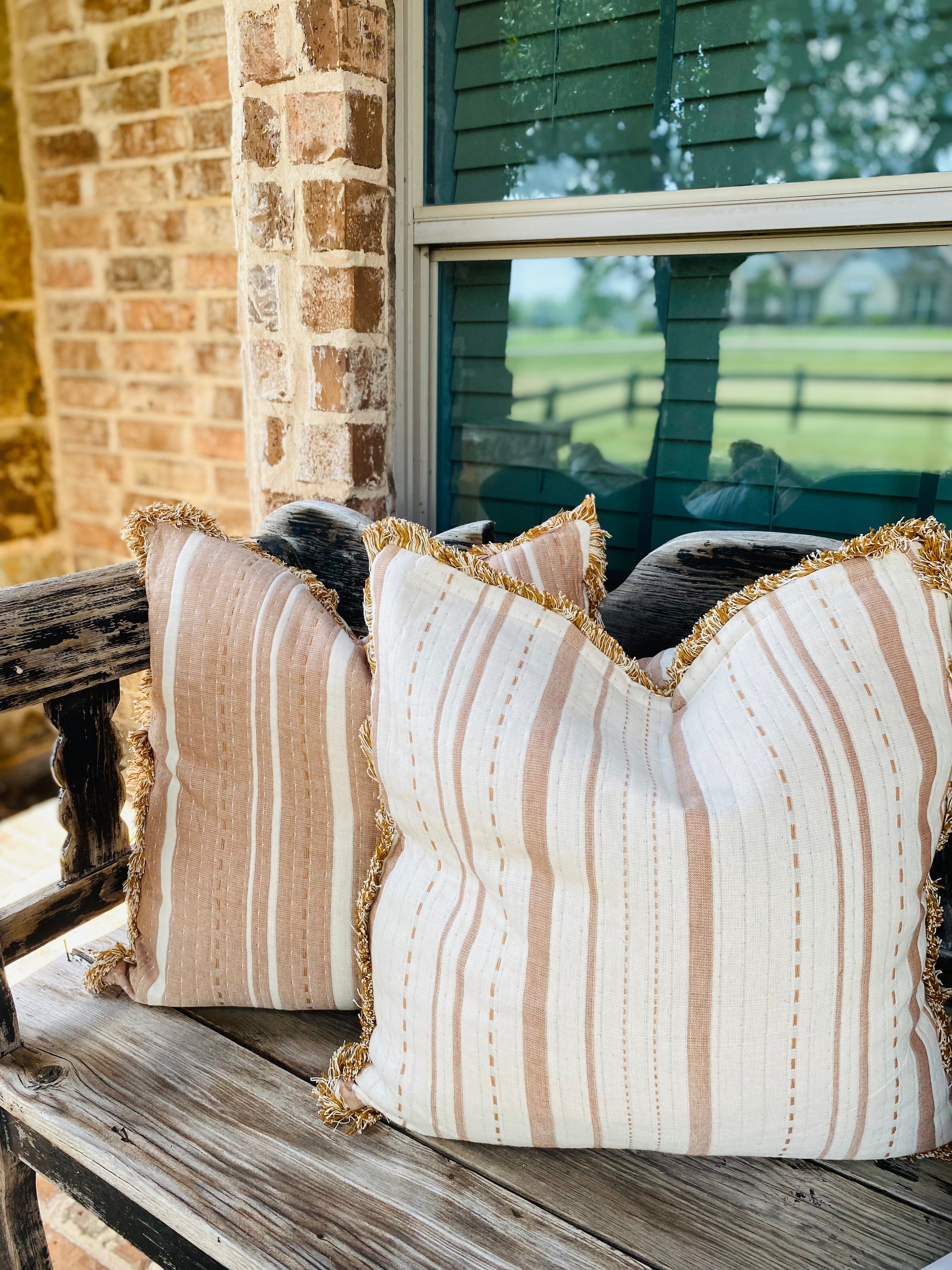 Striped Rust Pillow