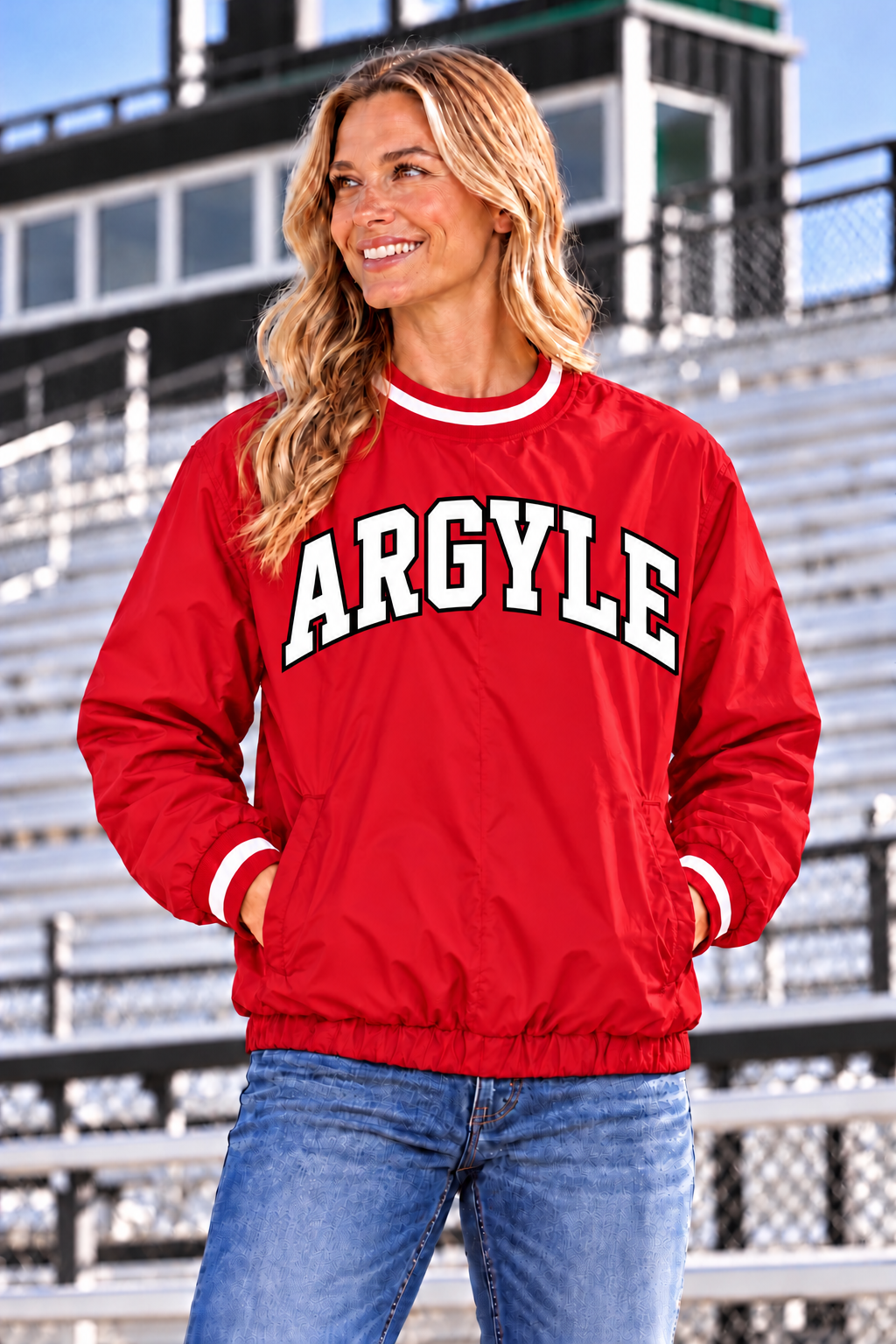 PREORDER | Argyle Red Lined Windbreaker Pullover