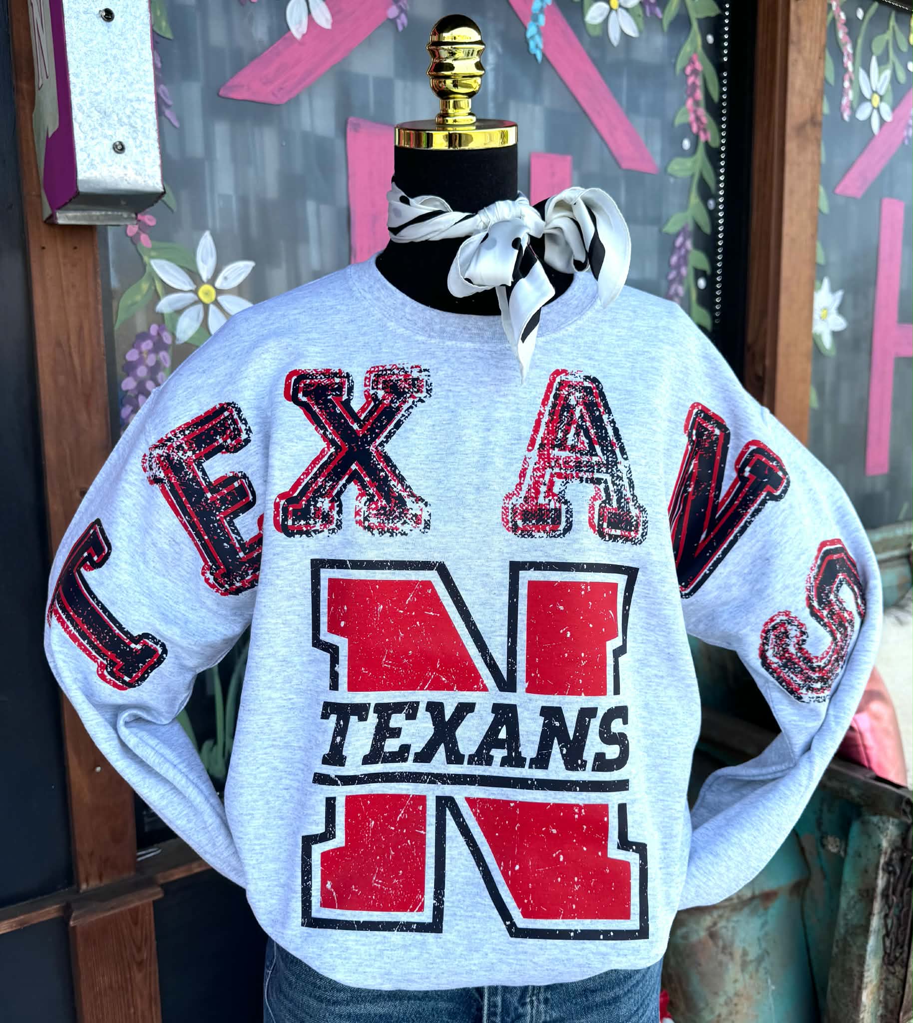 Northwest Texans Distressed Crossbody Sweatshirt