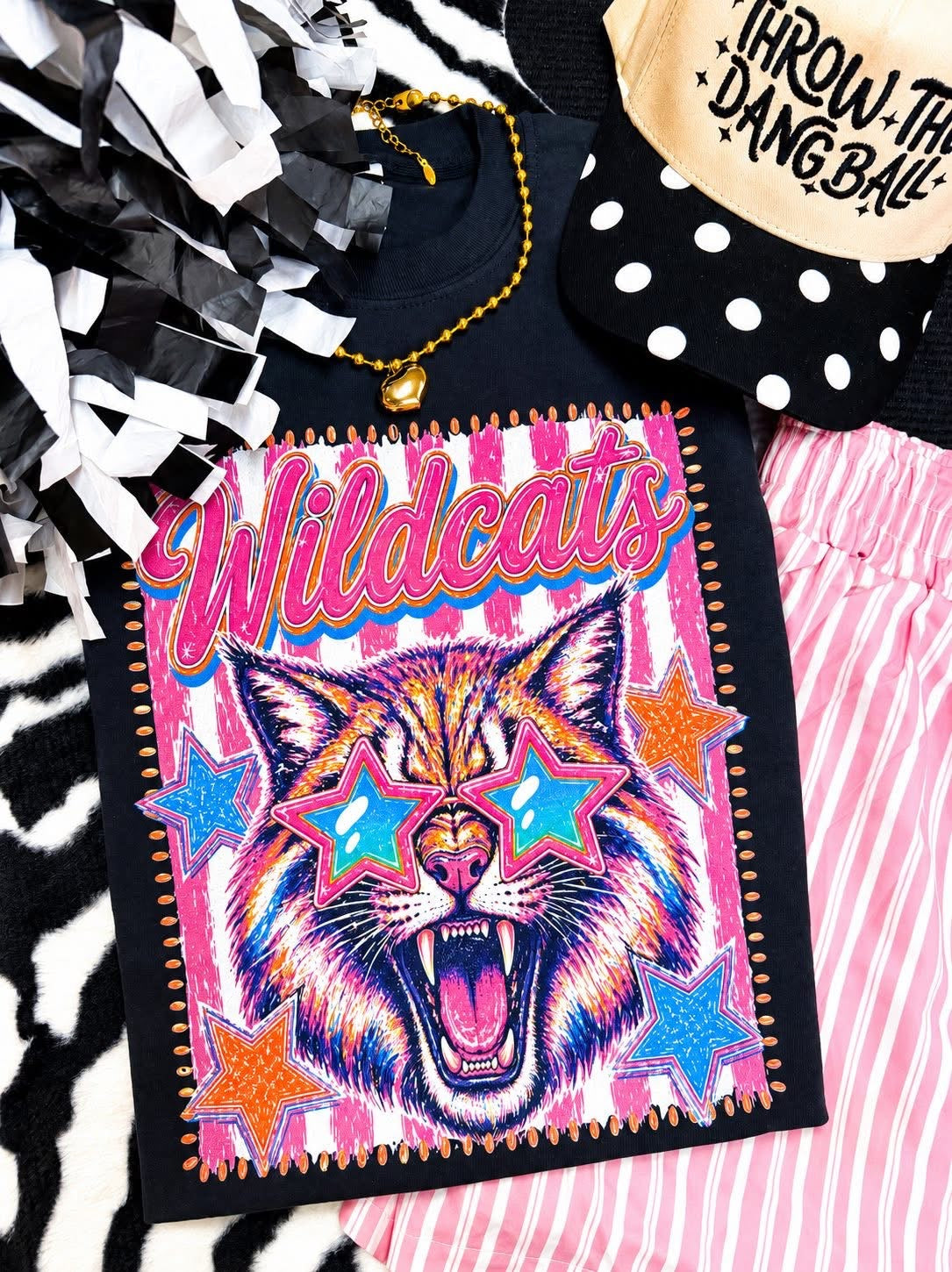PREORDER | Custom Pink Stripe Vintage Mascot Tees