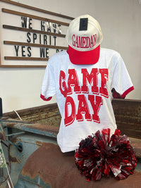 Retro Style Red Game Day Ringer Tee