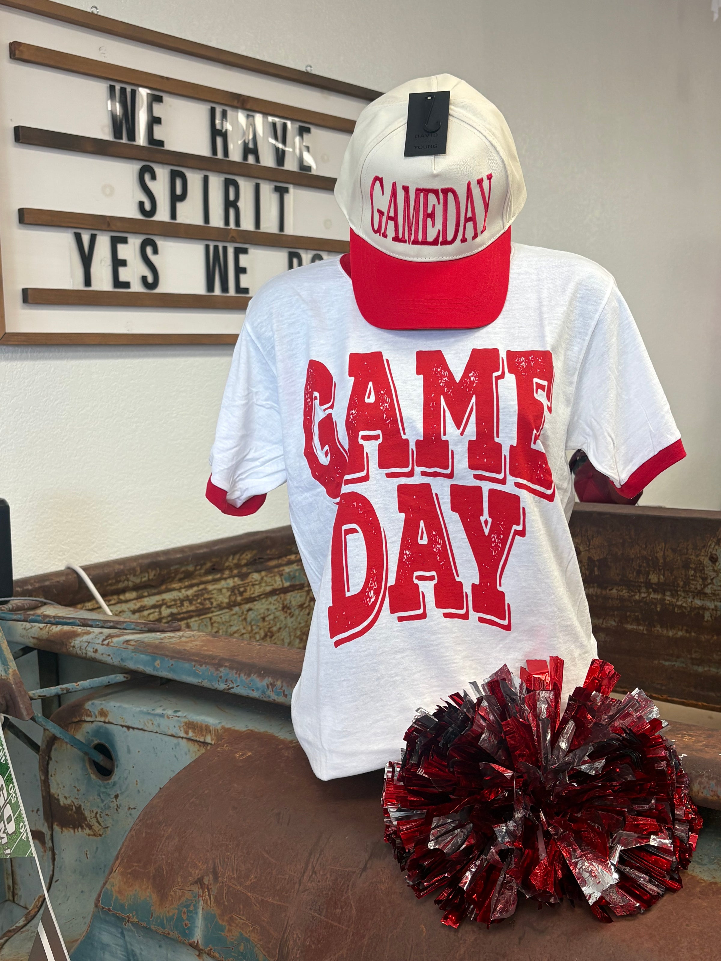 Retro Style Red Game Day Ringer Tee