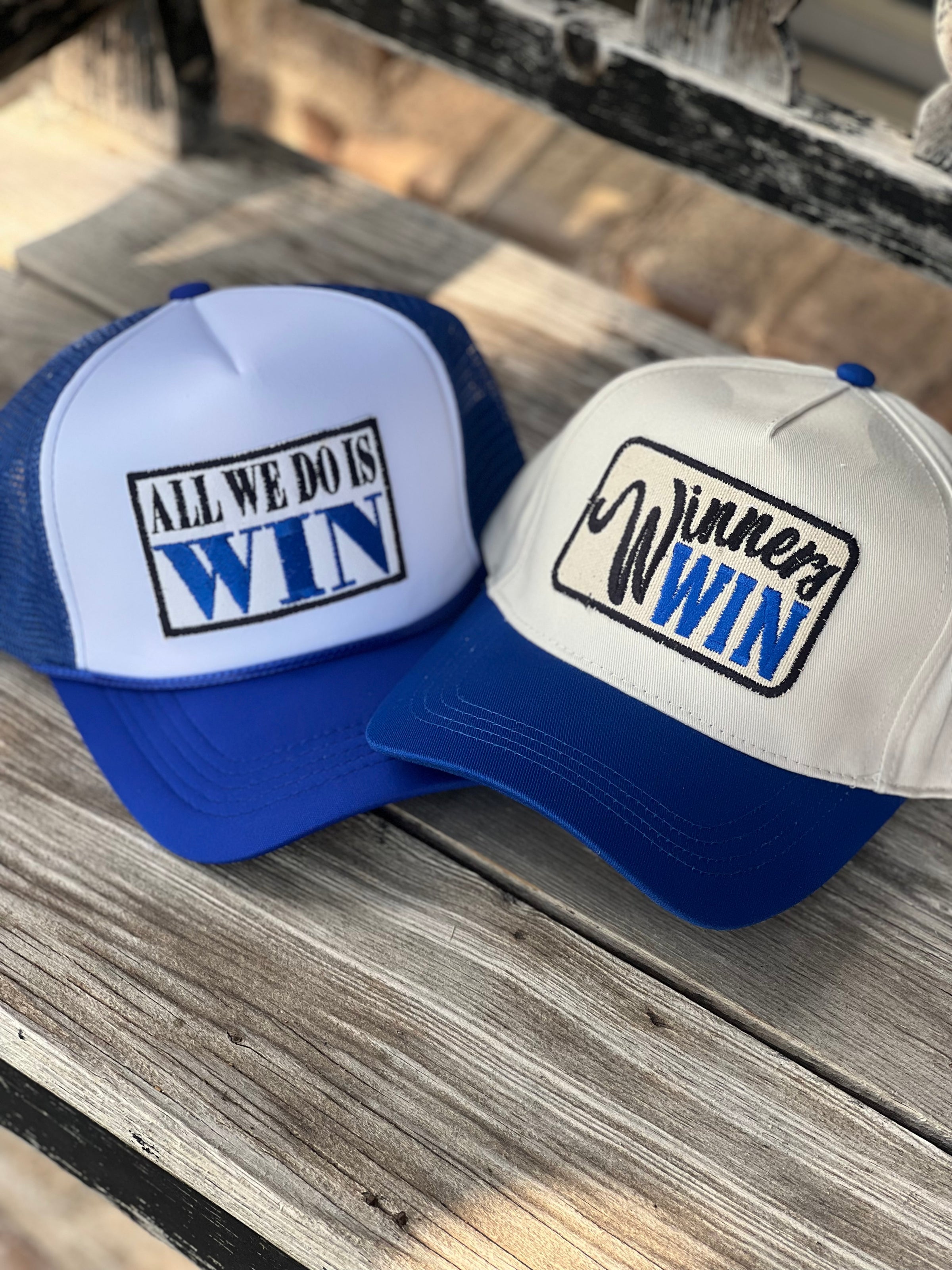 Blue Winners Patch Hats