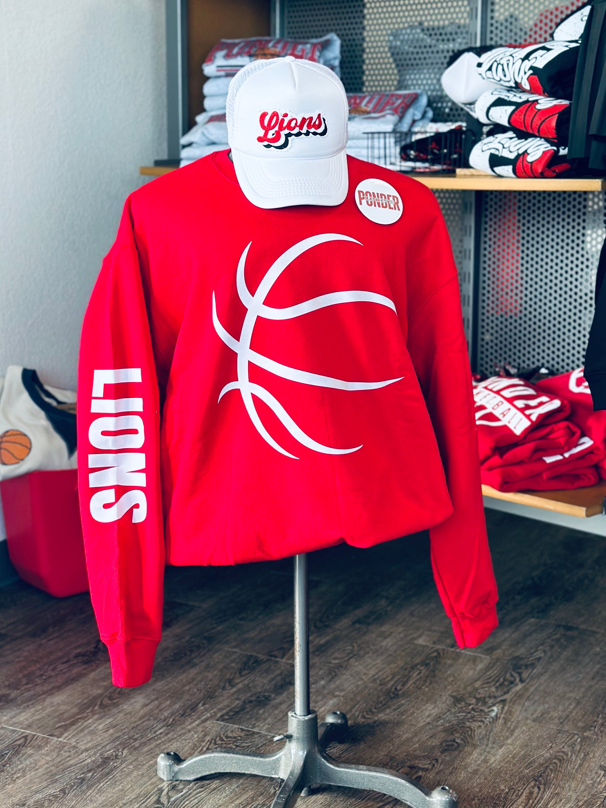 Lions Basketball Outline Sweatshirt