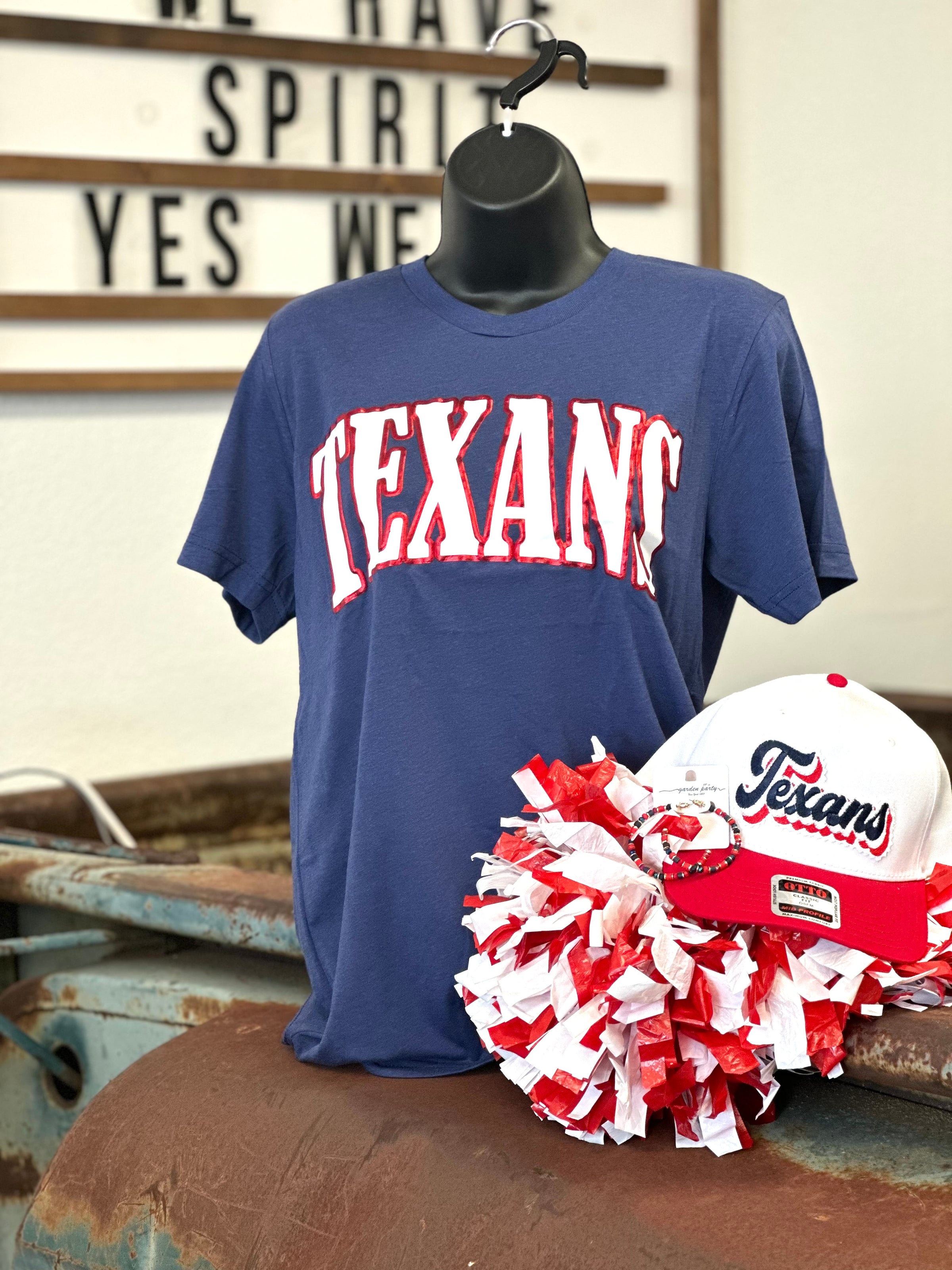 Arched Texans with Metallic Puff Tee