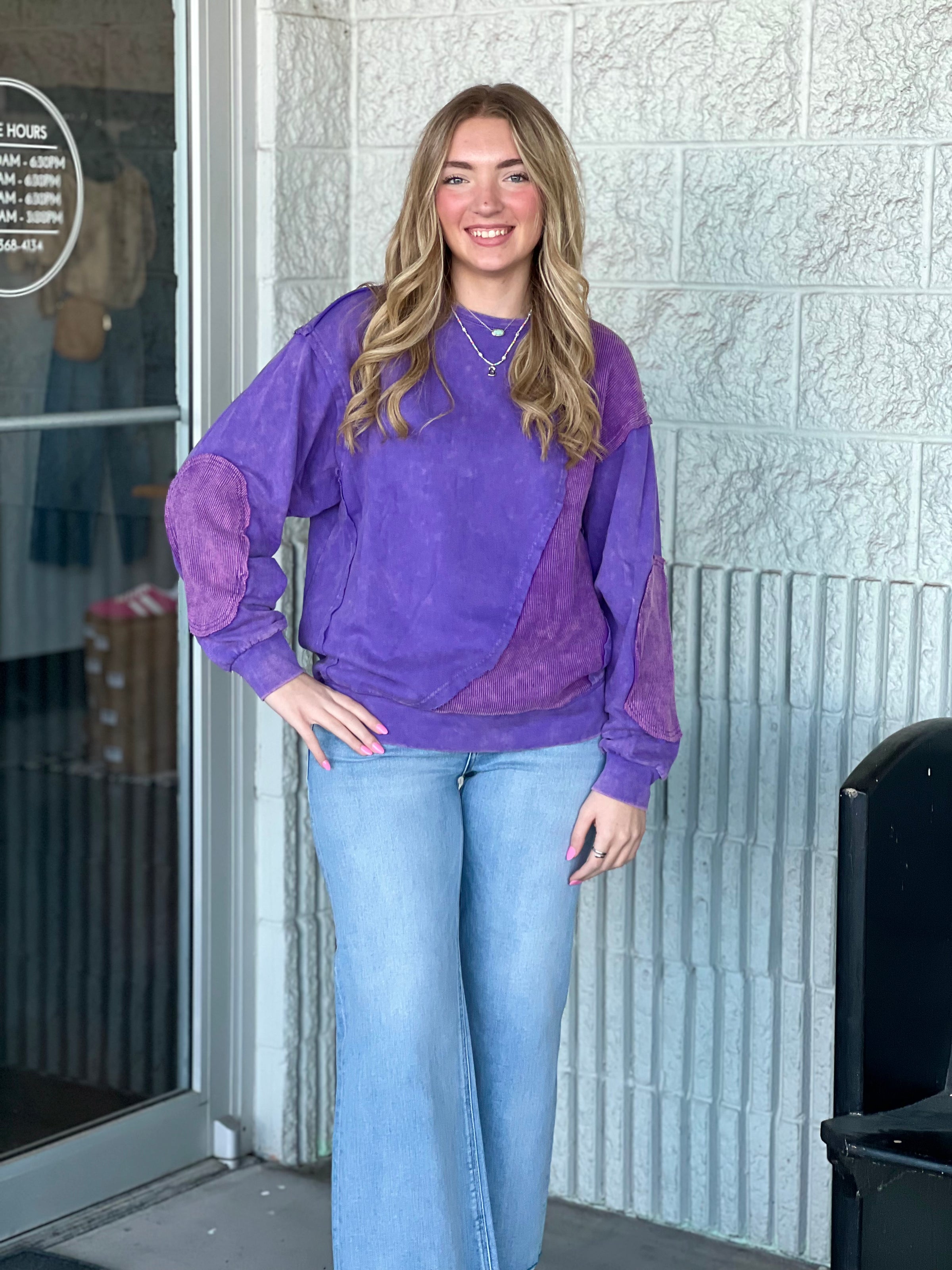 Purple Mineral Wash Patch Top