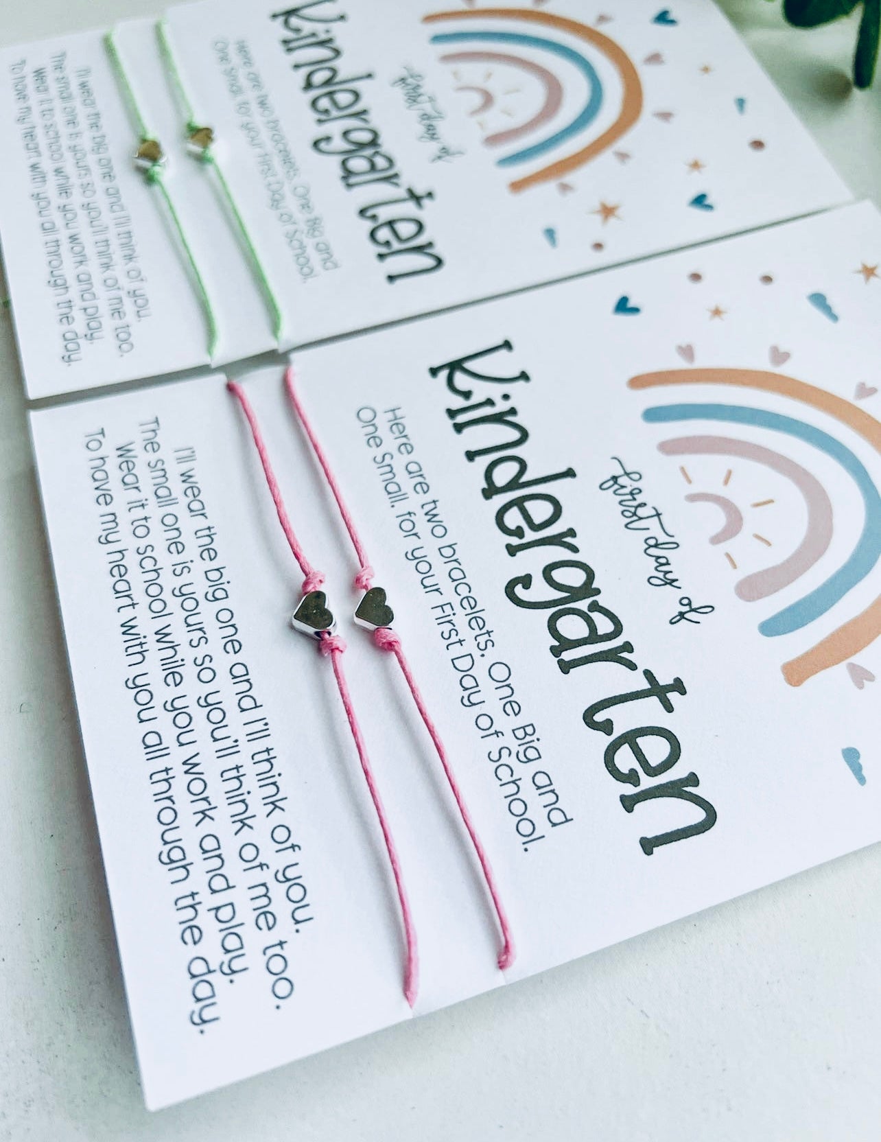 Kinder Boho Rainbow Back to School Wish Bracelet Mommy & Me