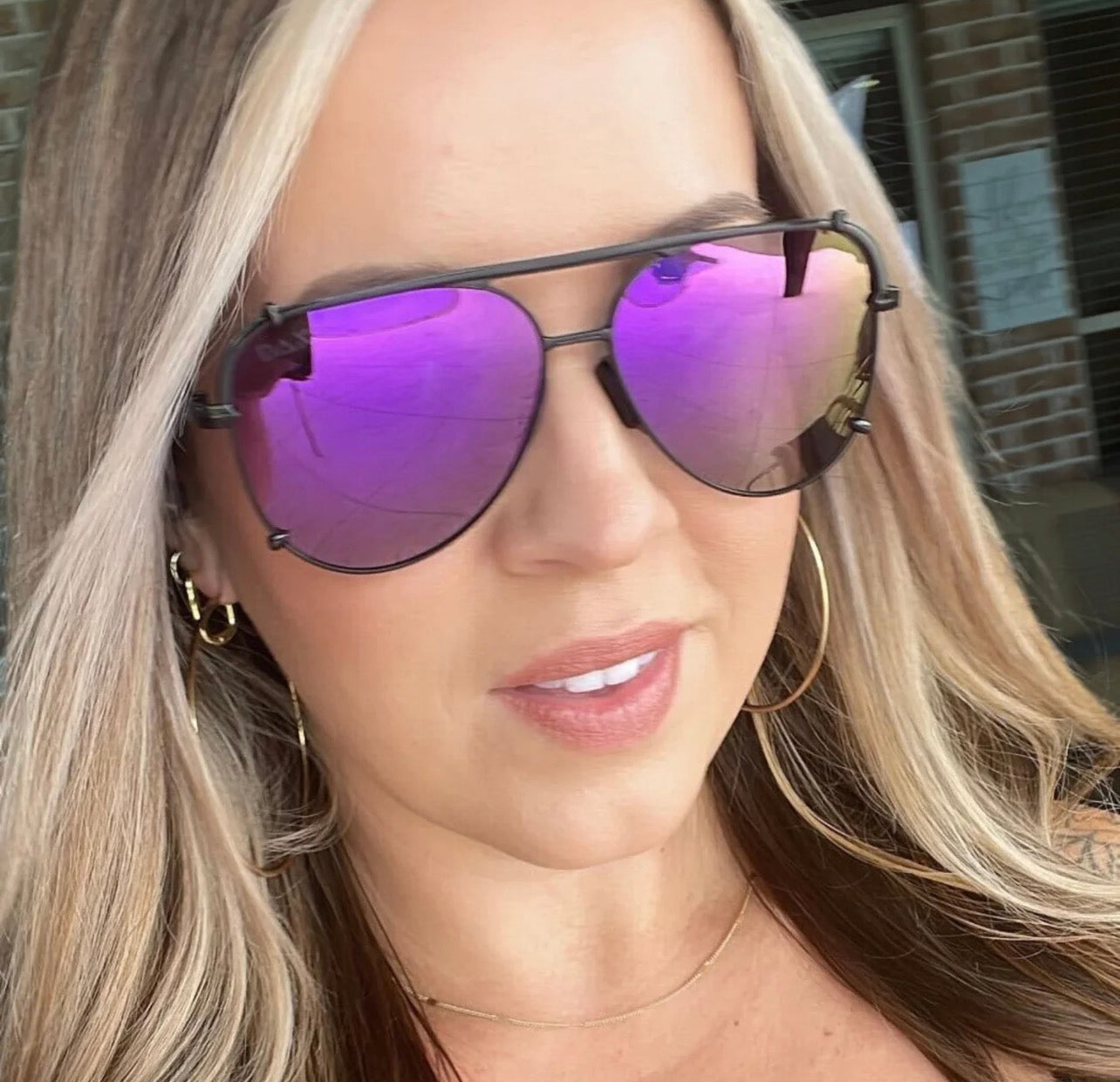 Shay Purple Aviator Glasses
