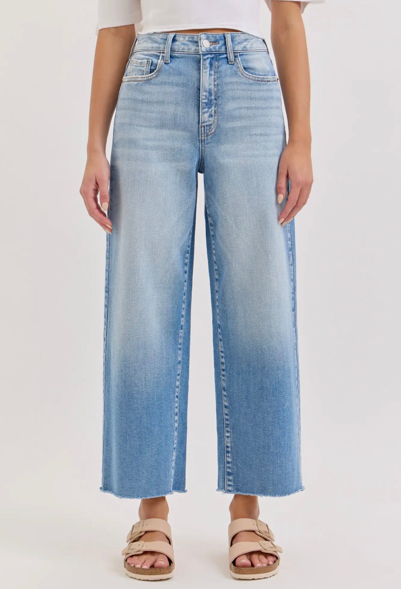 Cello | High Rise Crop Wide Leg w/Raw Hem
