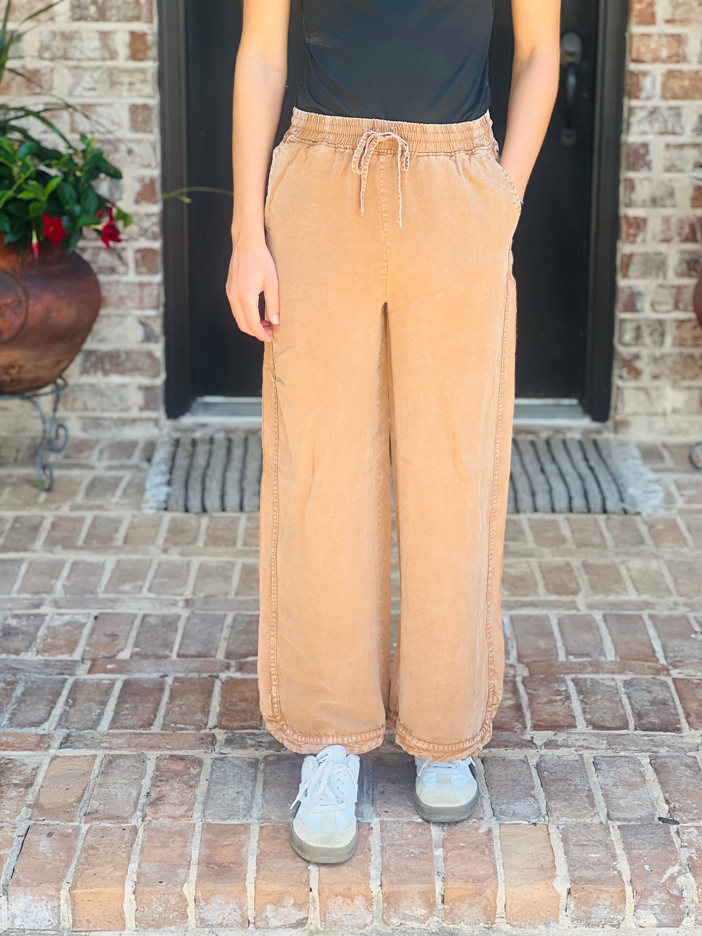Camel Mineral Wash Soft Twill Pants