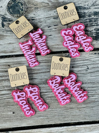 2.75” Pink Out Mascot Earrings