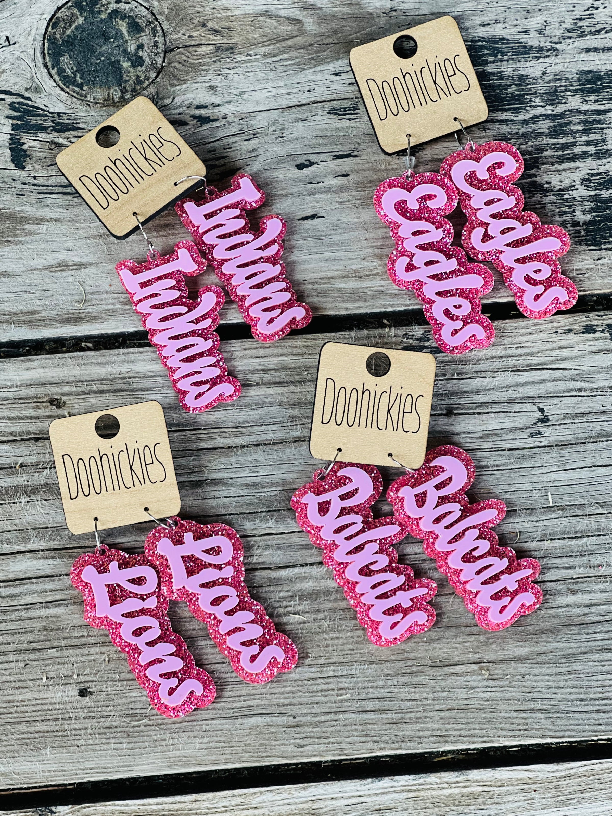 2.75” Pink Out Mascot Earrings