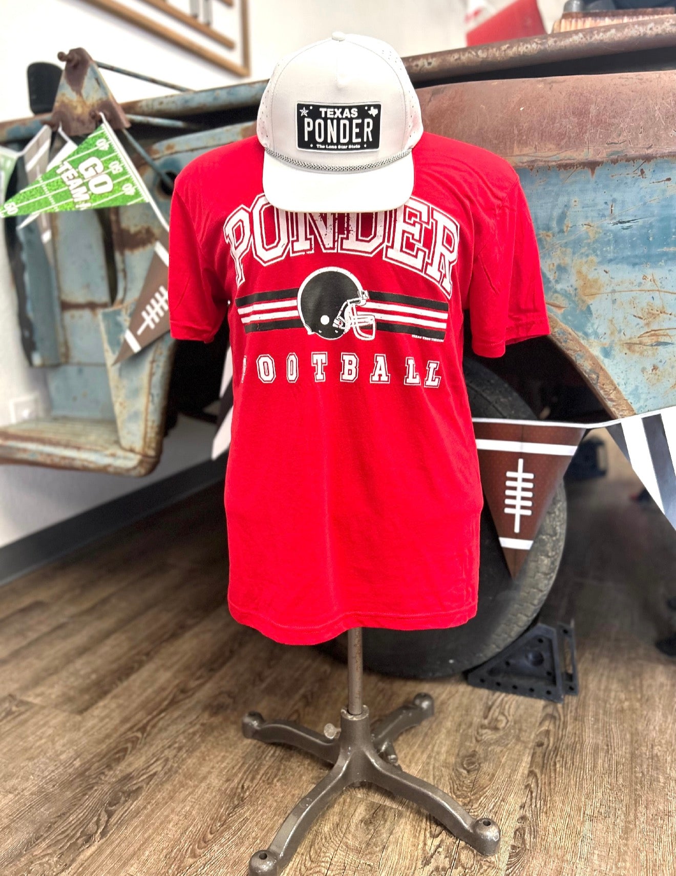 Vintage Ponder Football Helmet Tee