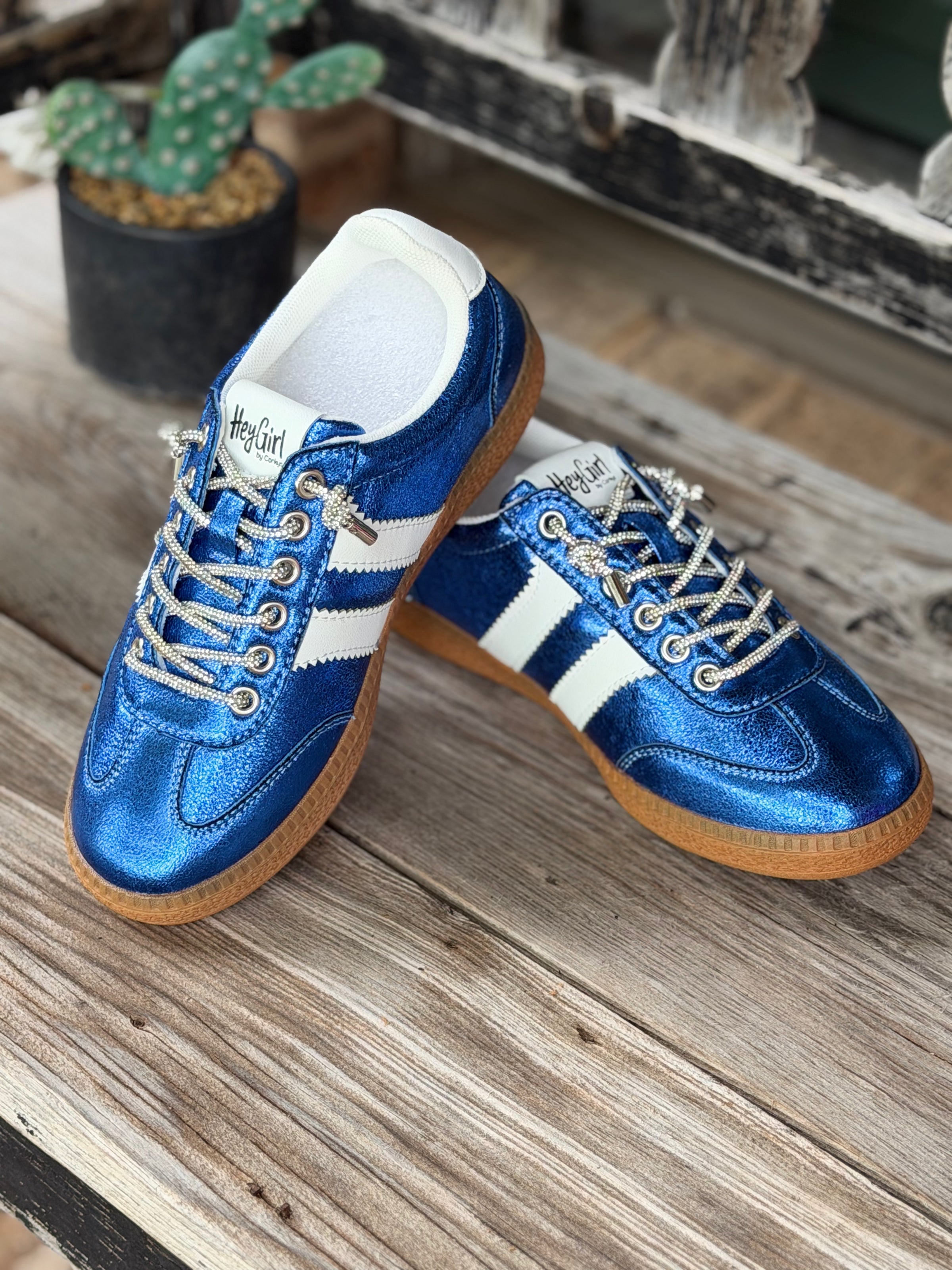Corky’s Heads Up Blue Metallic Sneaker