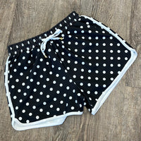 White/Black Drawstring Everyday Shorts