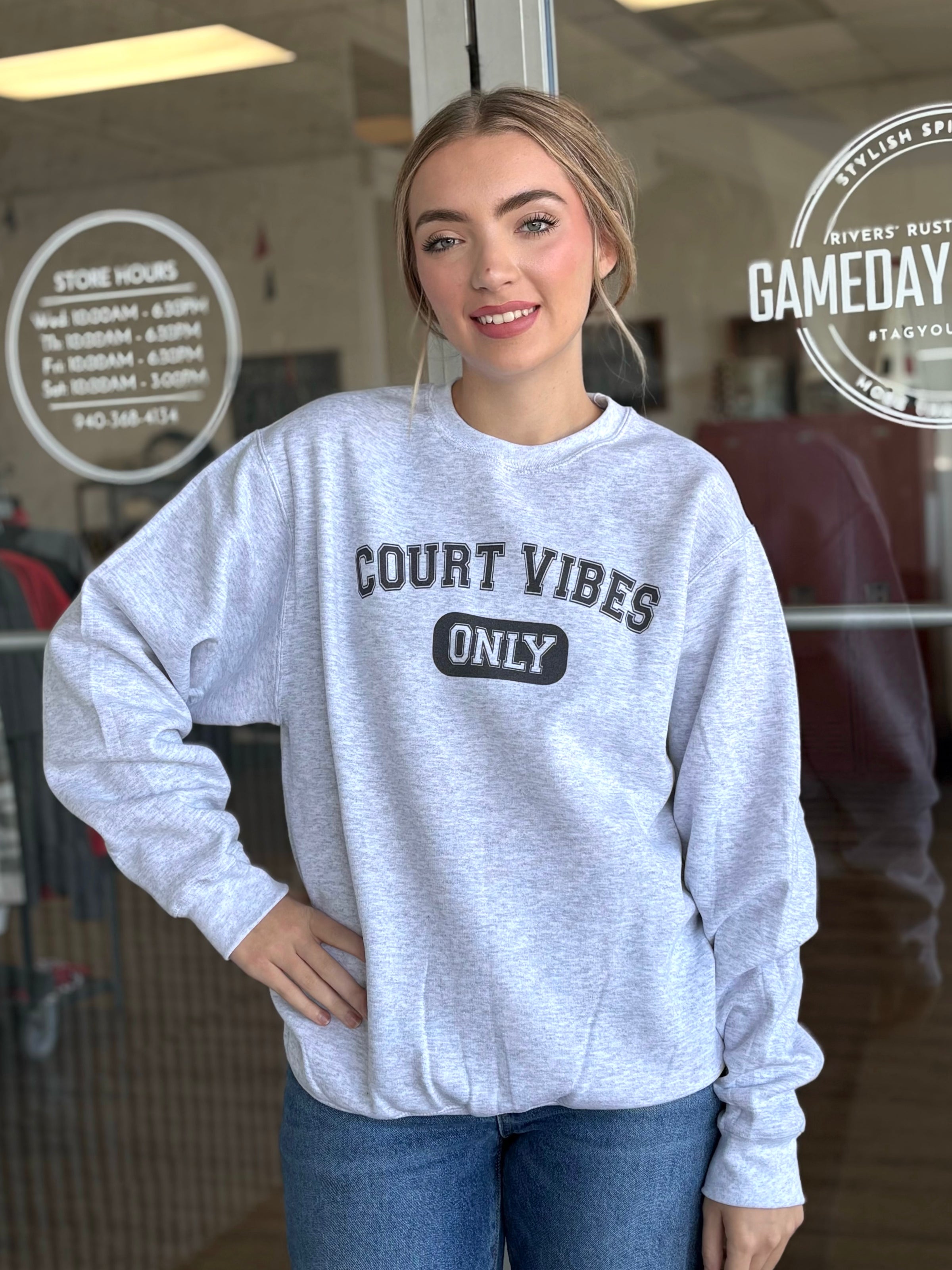 Court Vibes Only Ash Crew Sweatshirt