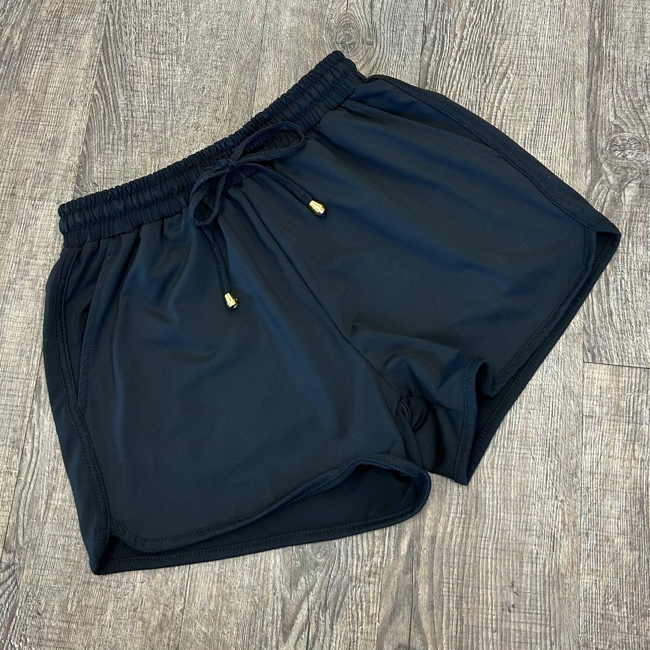 Black Drawstring Everyday Shorts