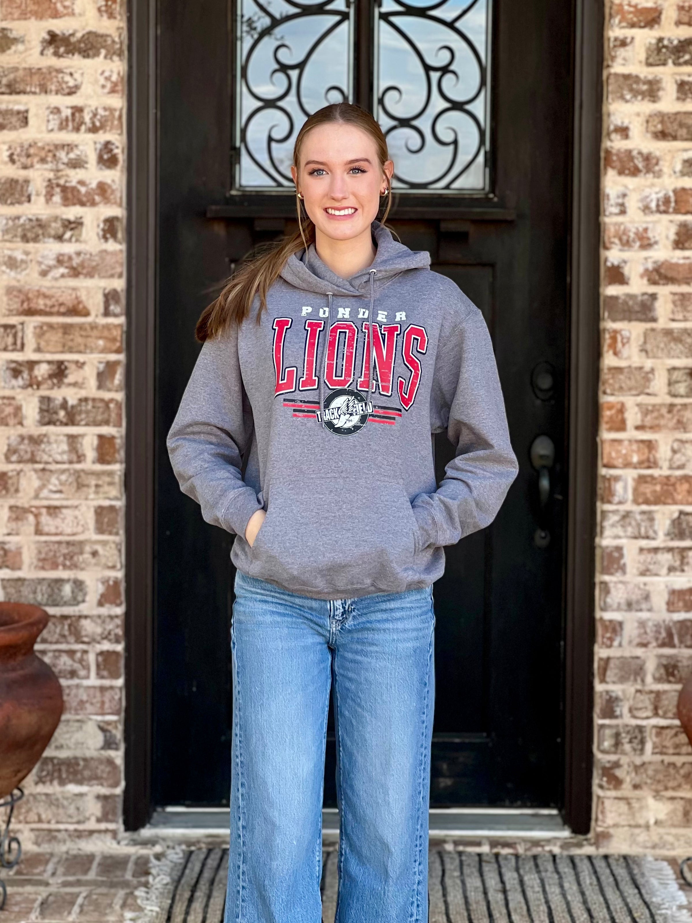 Ponder Lions Distressed Track & Field Hoodie