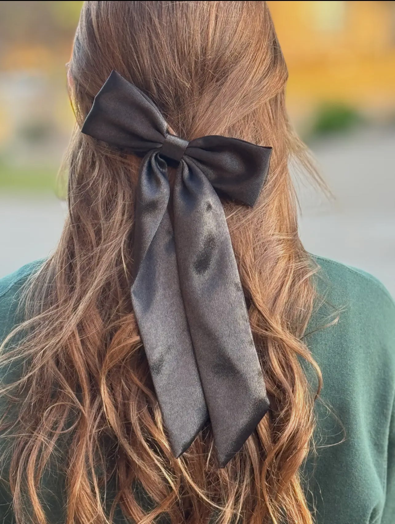 Black Satin Bow