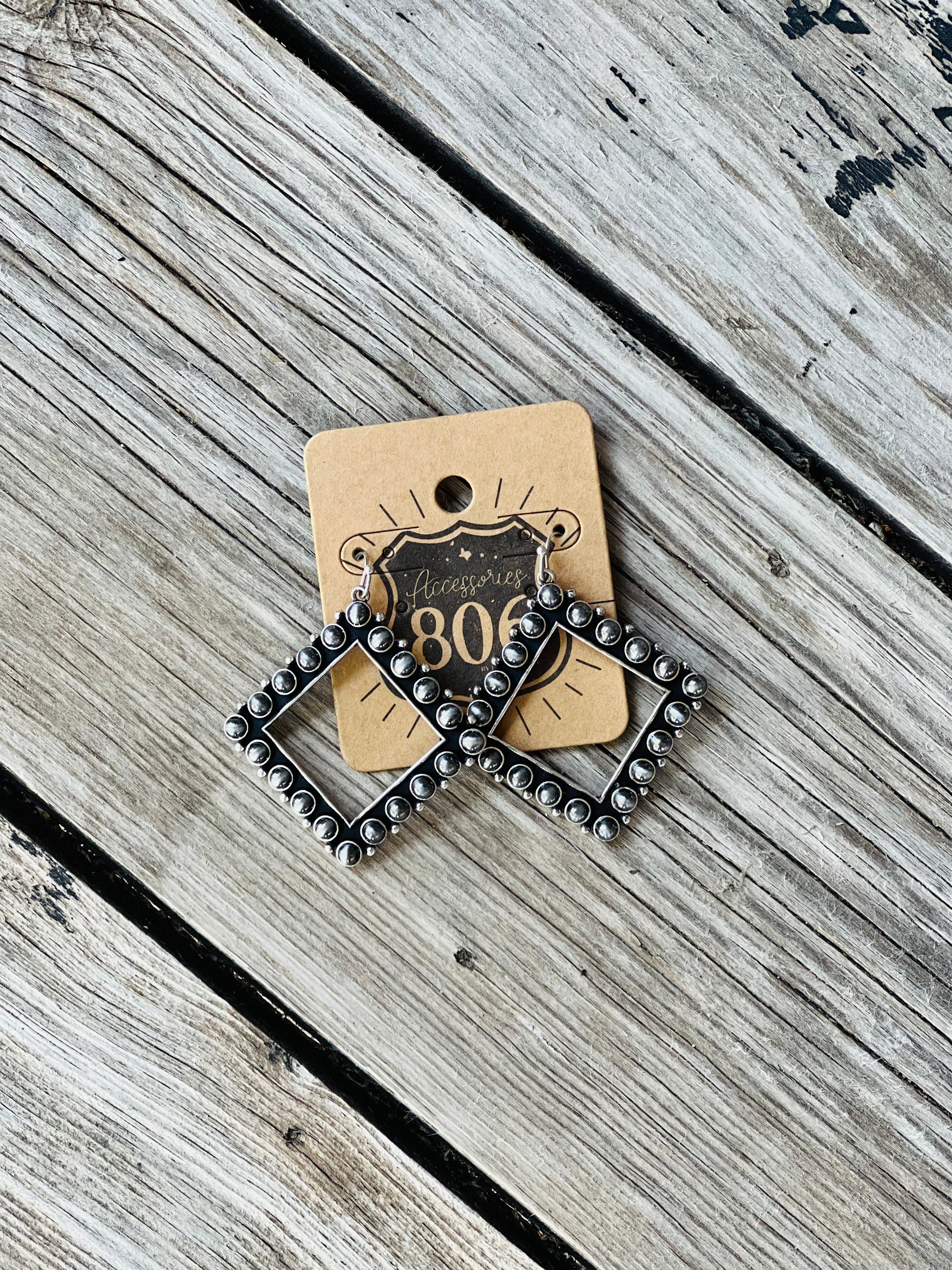 Western Bead Framed Earrings