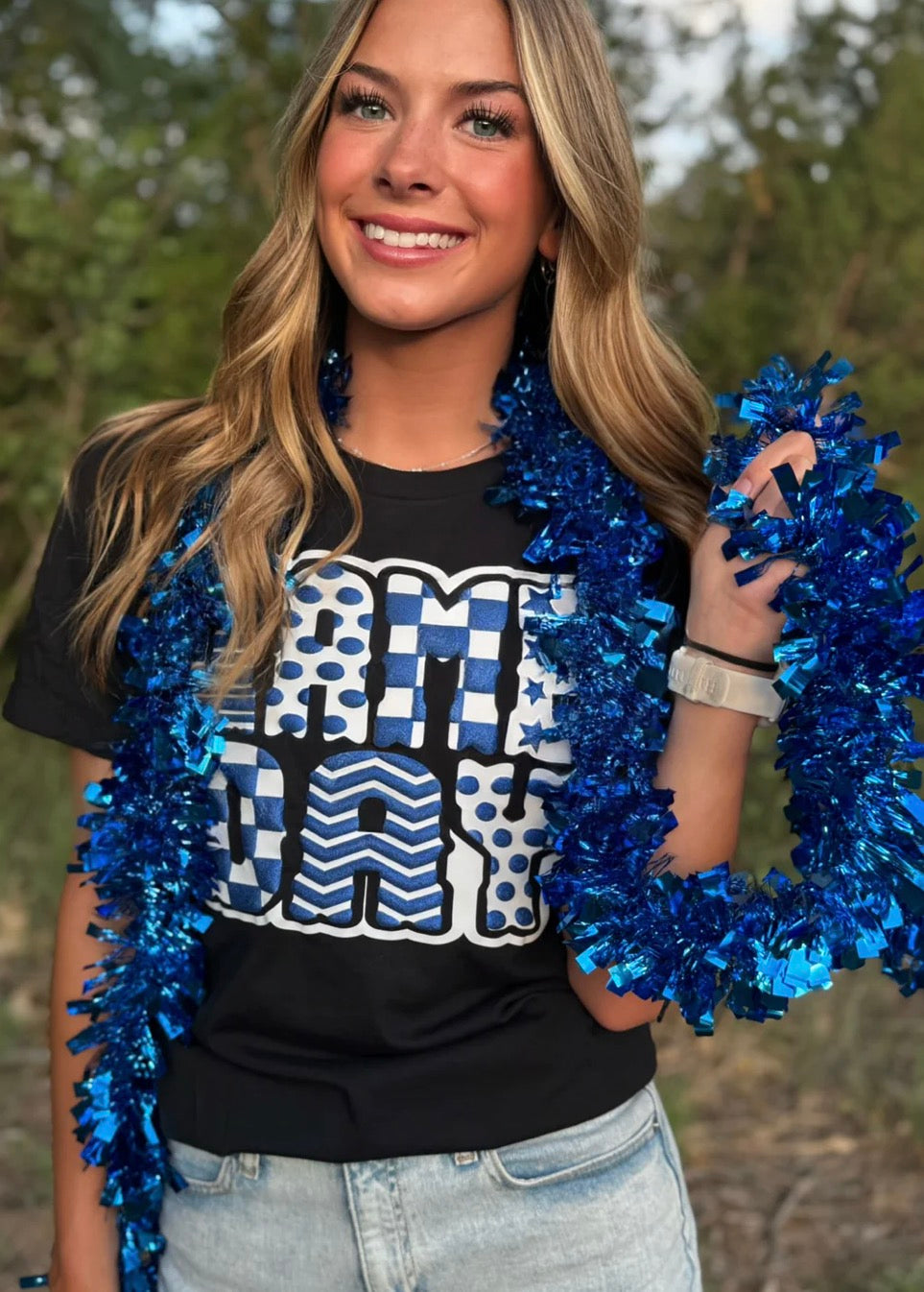 PREORDER | Funky Game Day w/ Blue Glitter Puff Tee