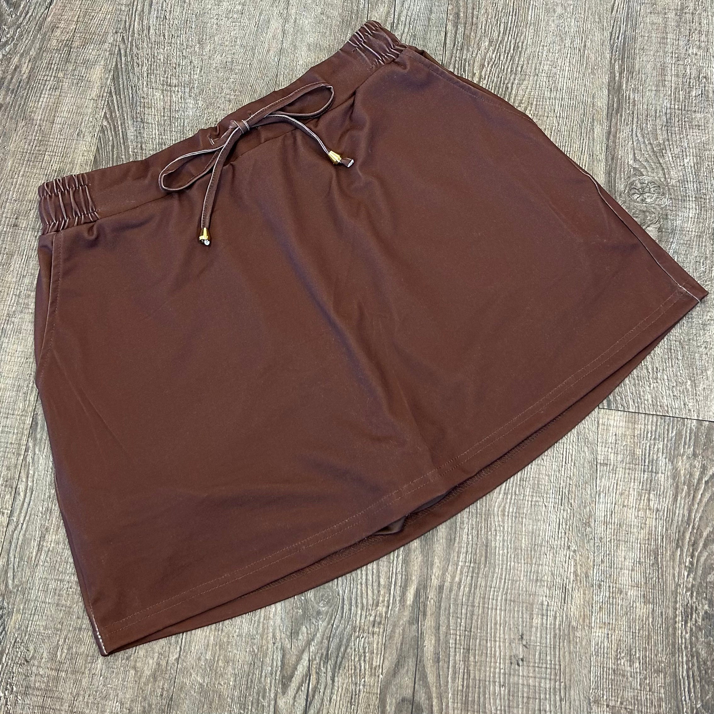 Solid Chocolate Skort