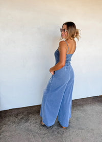 Denim Crush Smocked Romper
